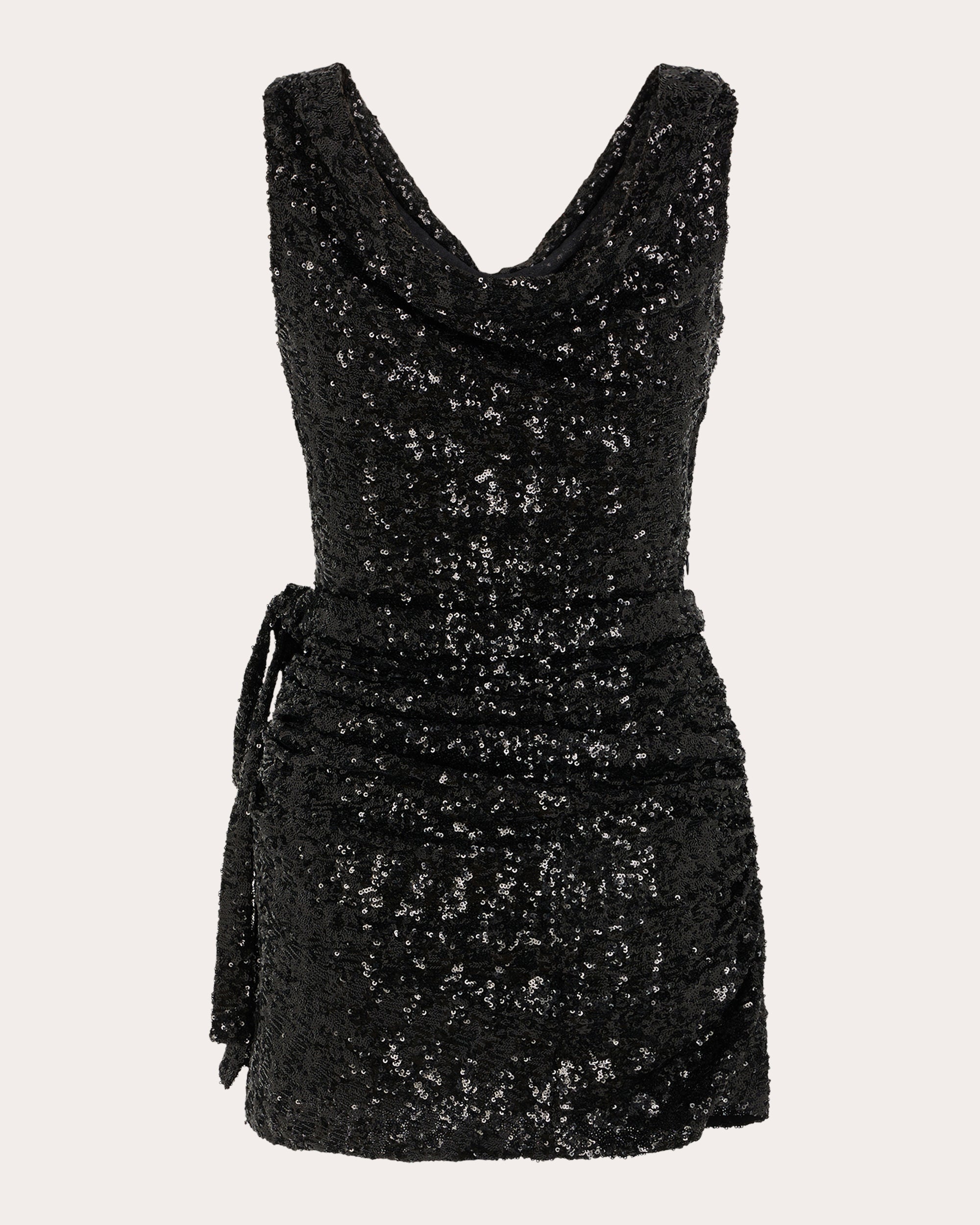 Draped Sequin-Embellished Mini Dress