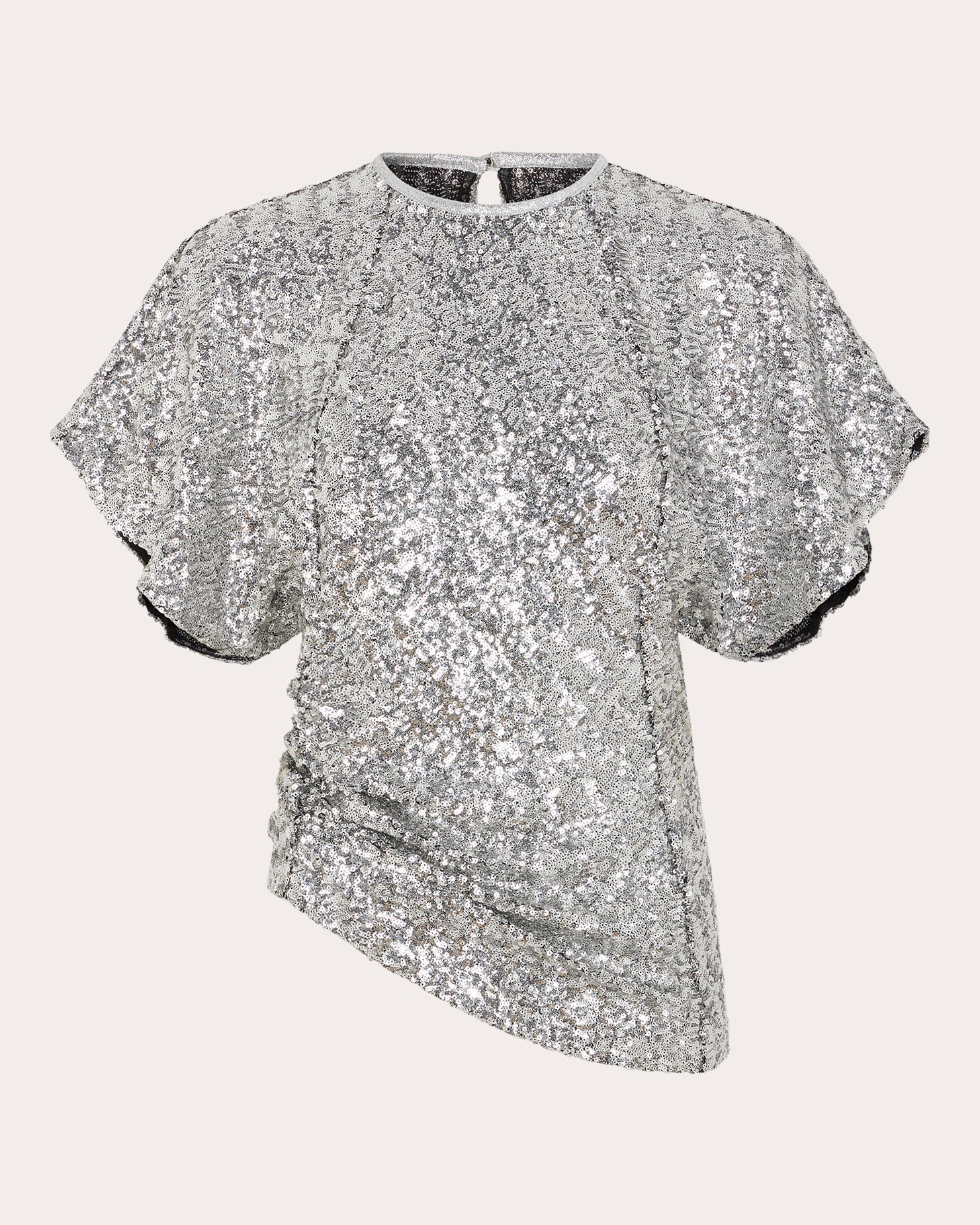 Asymmetric Sequin-Embellished Top
