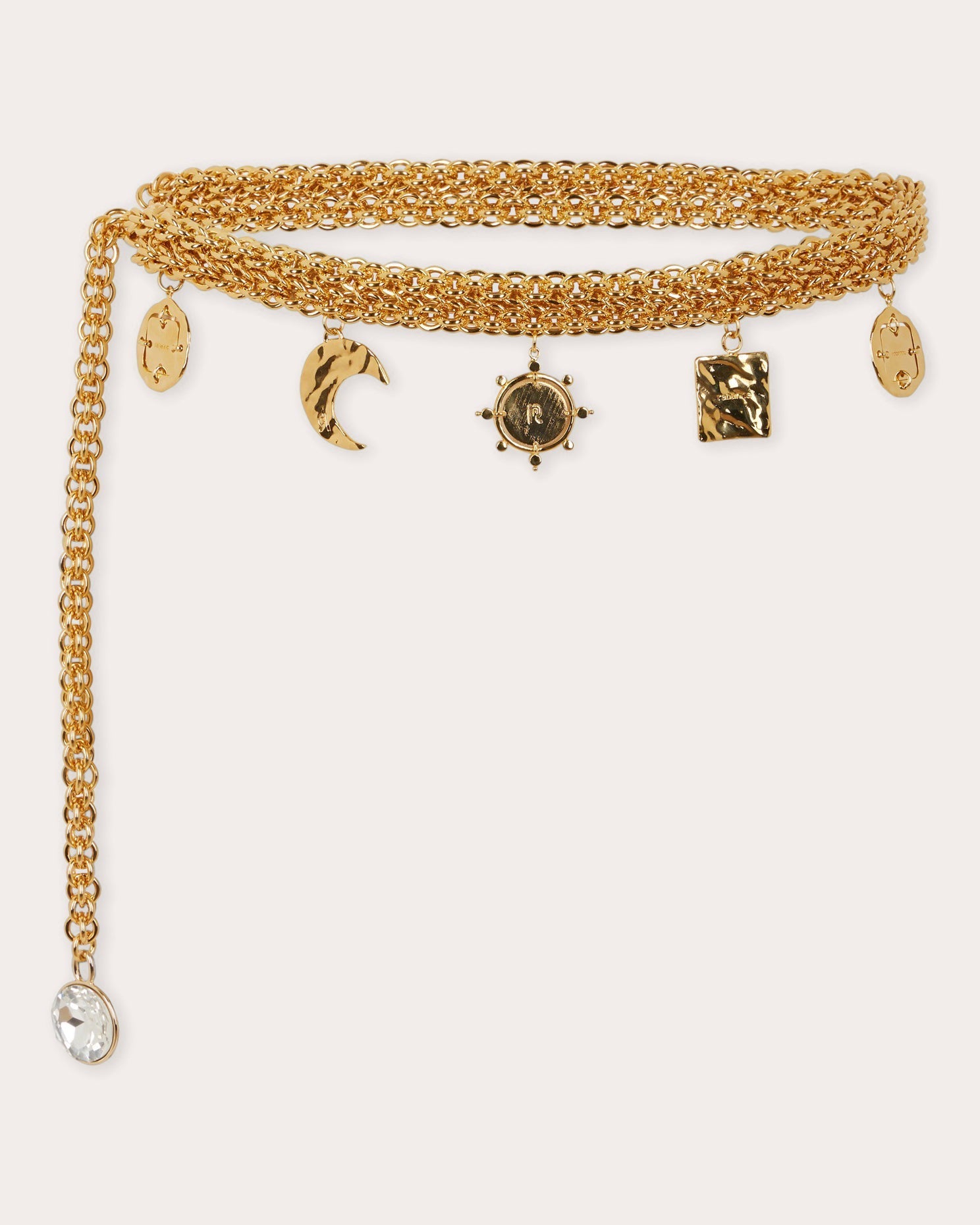 Medals Crystal-Embellished Chain Belt