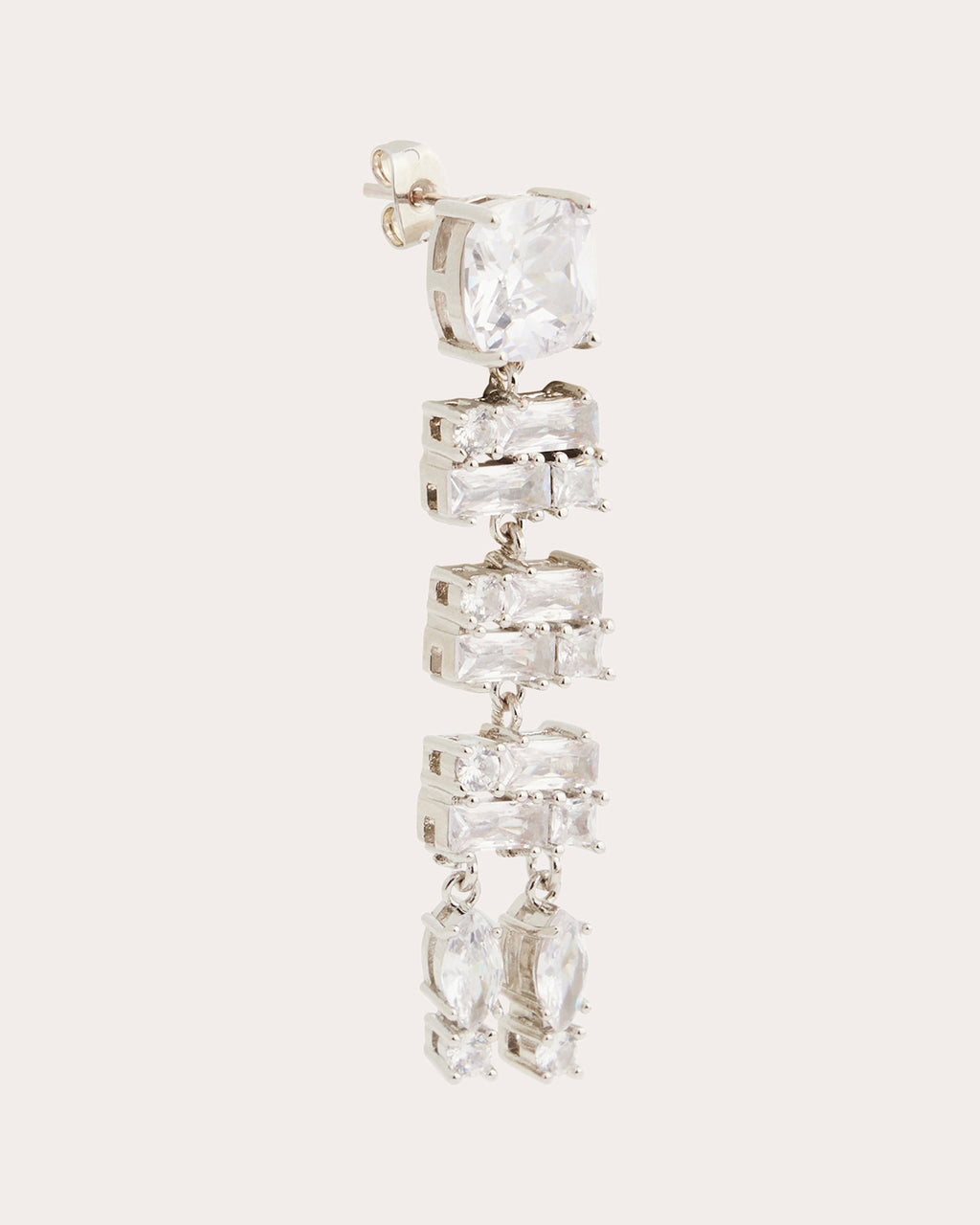 Silver-Tone Crystal Earrings