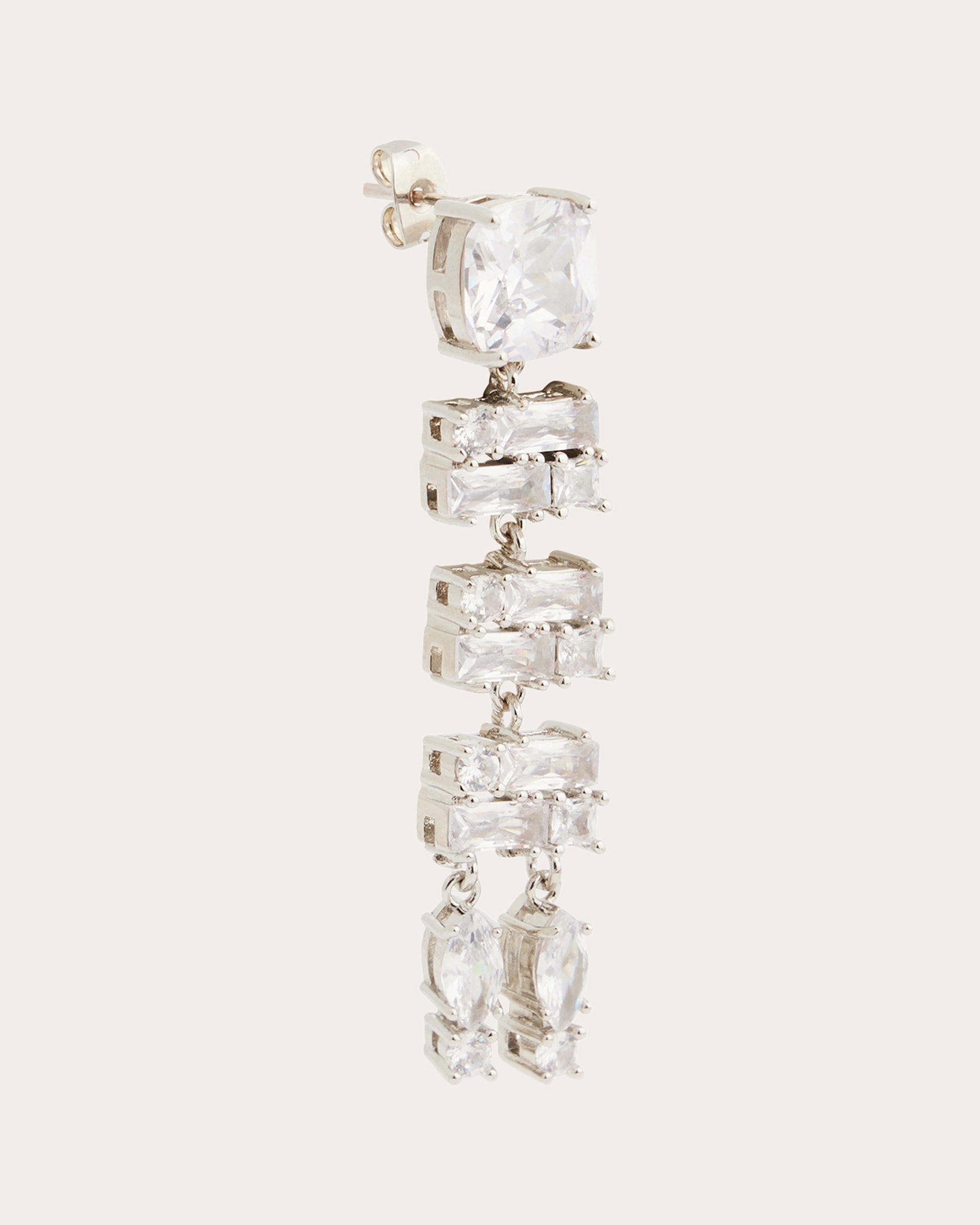 Silver-Tone Crystal Earrings