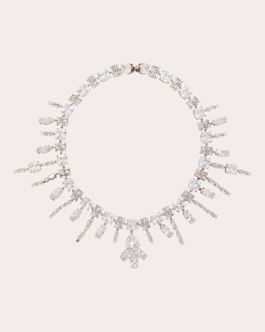 Silver-Tone Crystal Chandelier Necklace