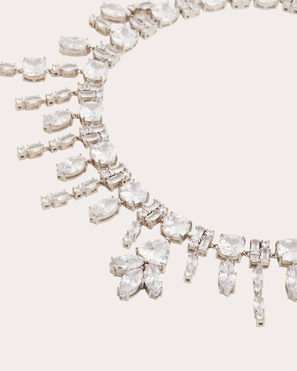 Silver-Tone Crystal Chandelier Necklace