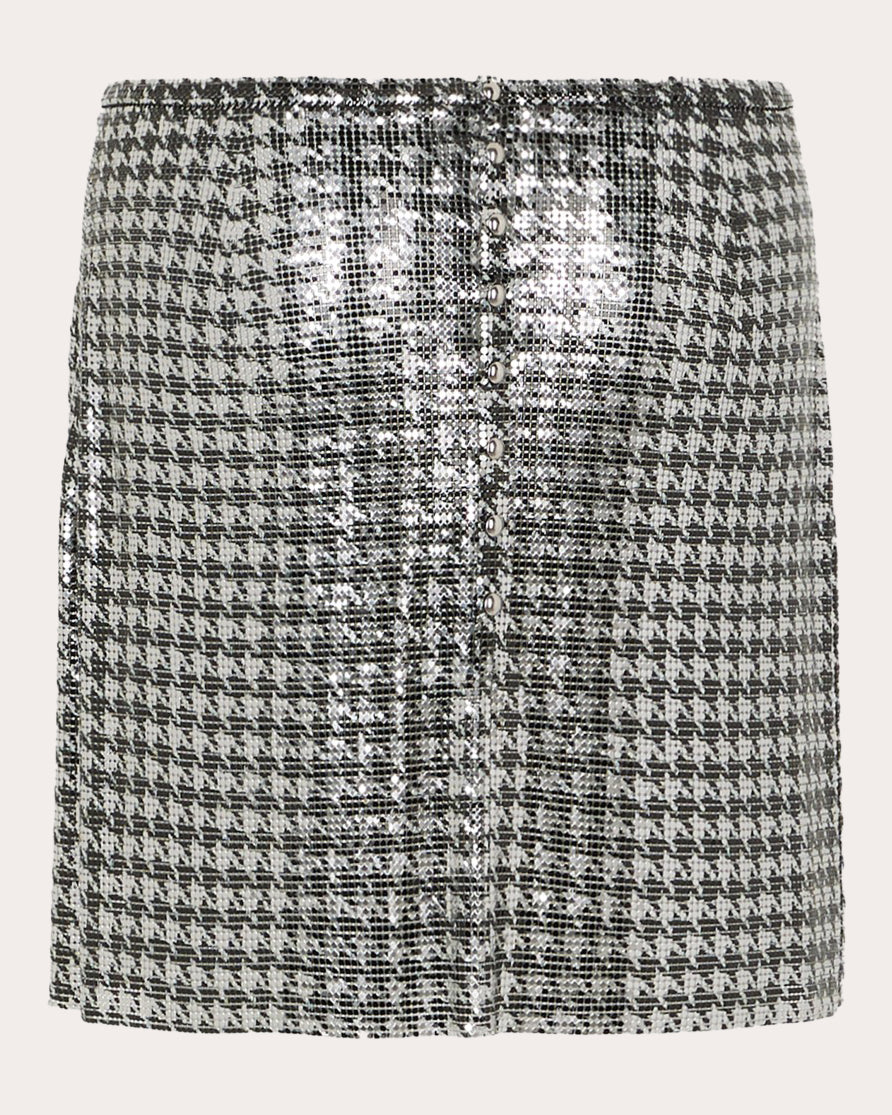 Houndstooth Chainmail Mini Skirt