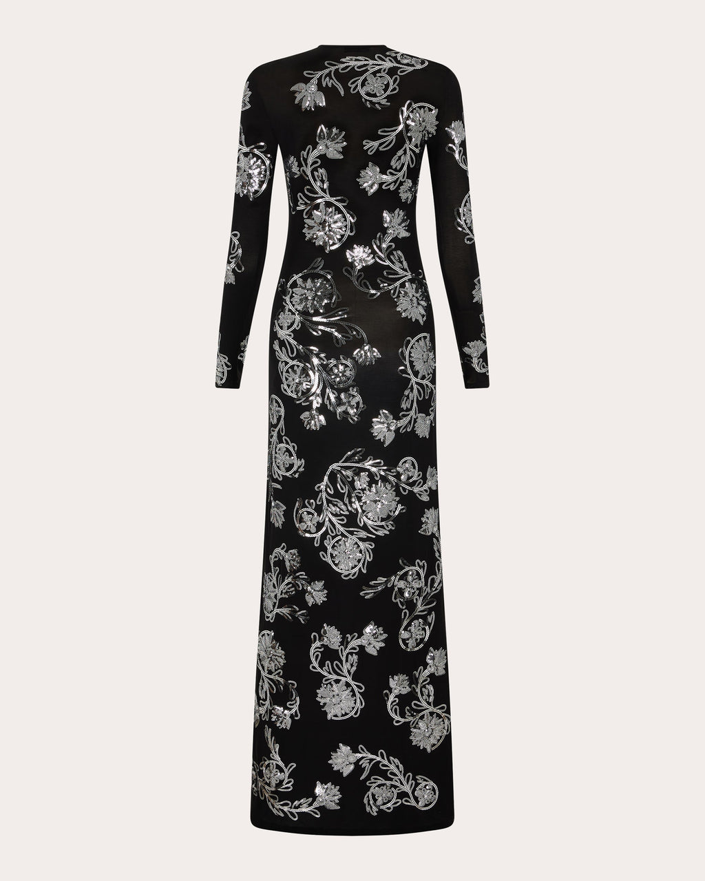 Sequin-Embellished Jersey Maxi Dress