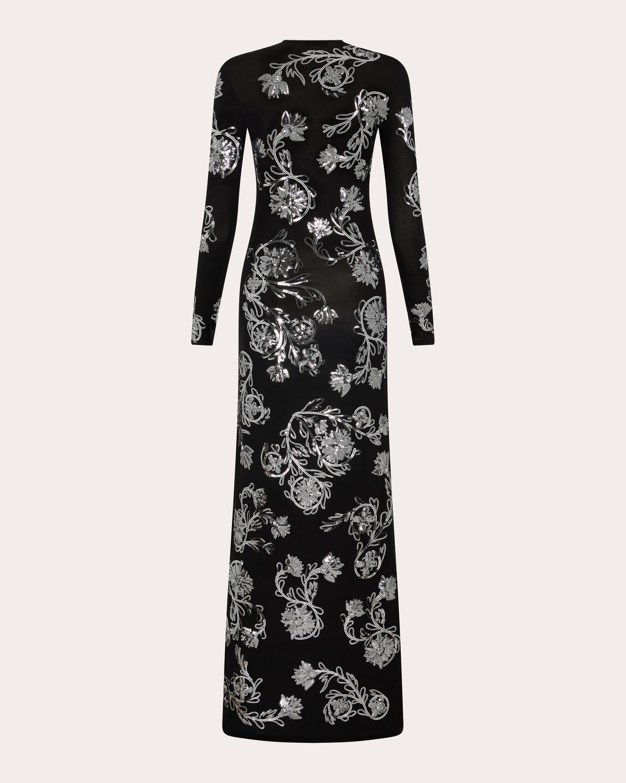 Sequin-Embellished Jersey Maxi Dress
