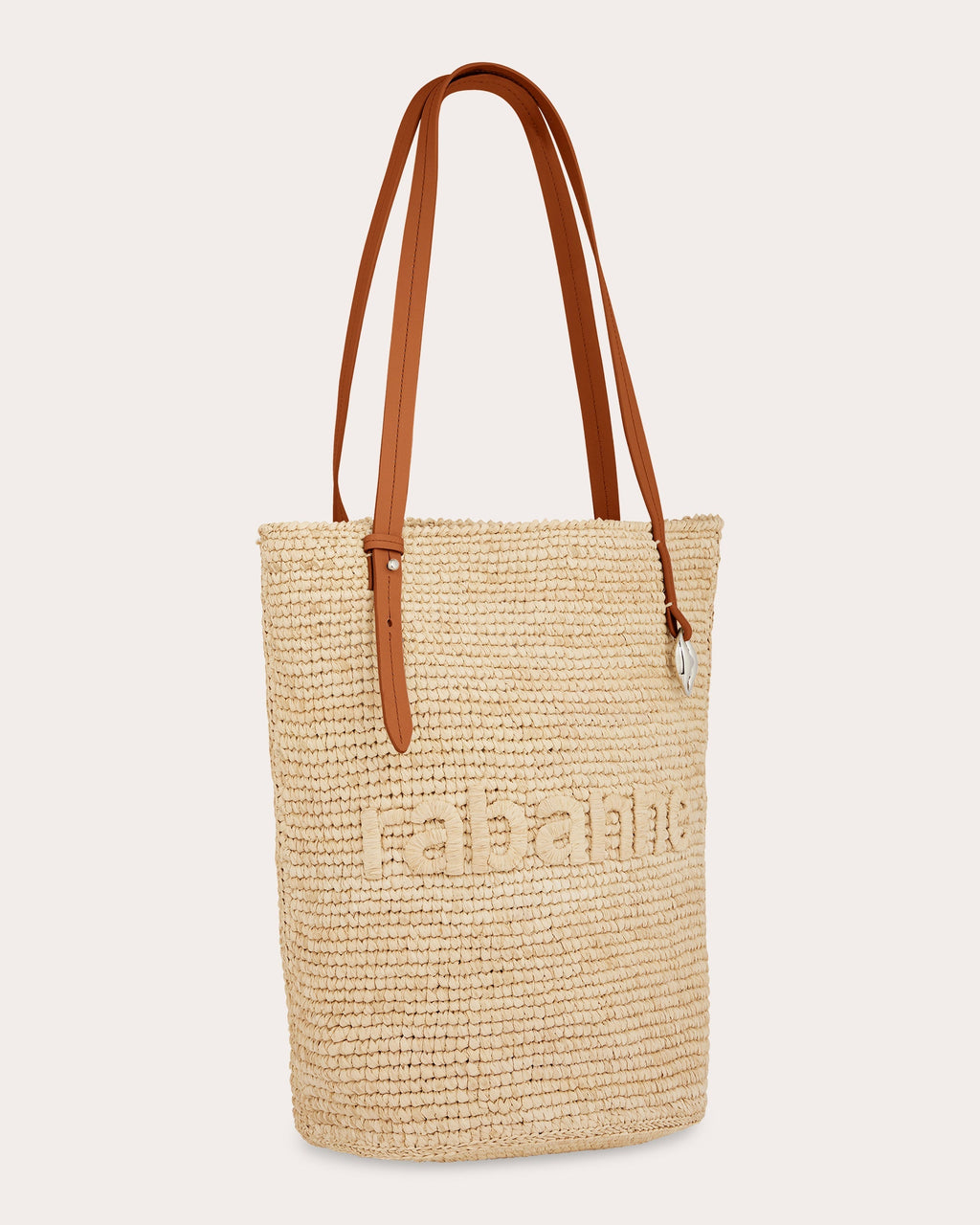 Raffia Logo Basket Tote Bag