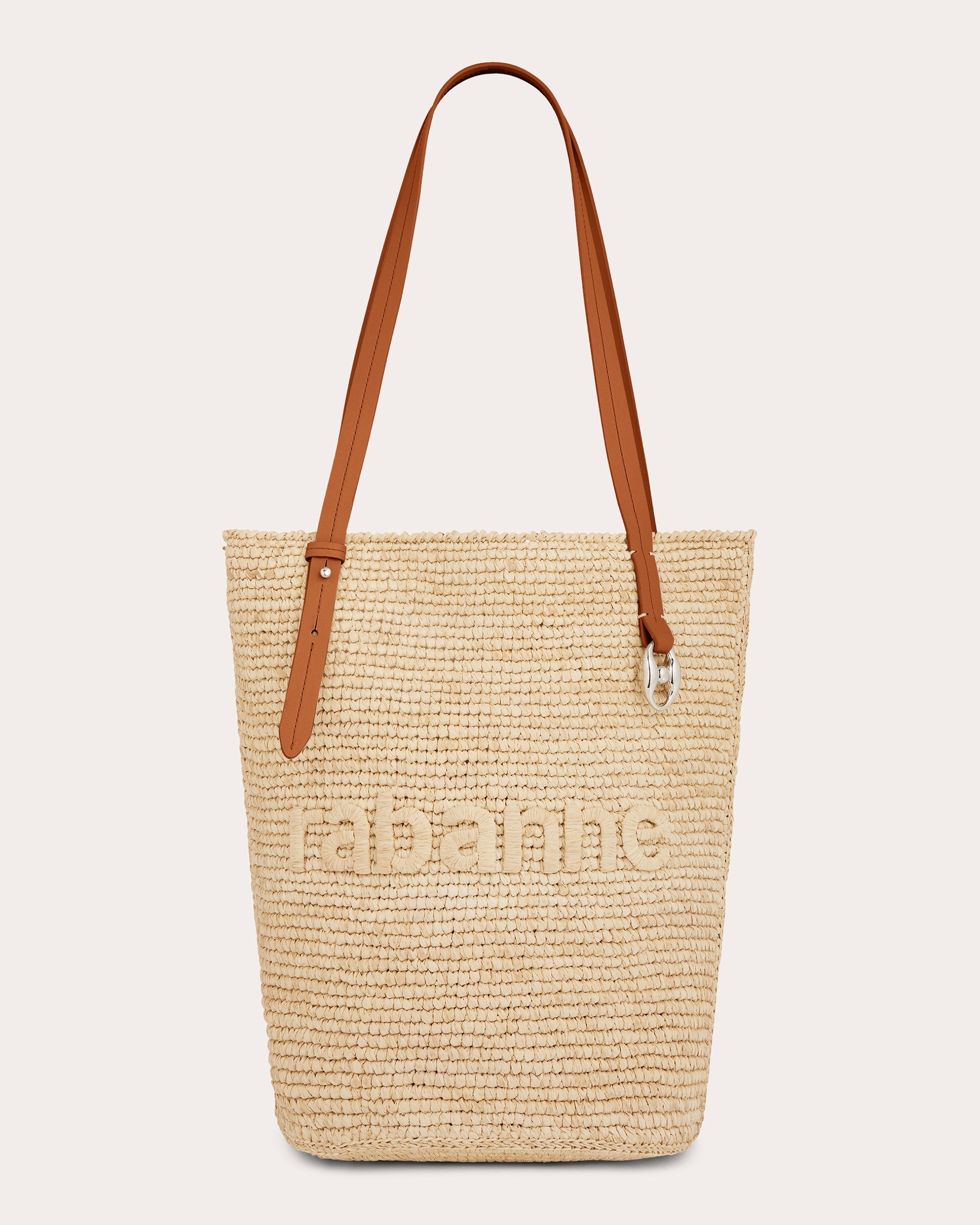 Raffia Logo Basket Tote Bag