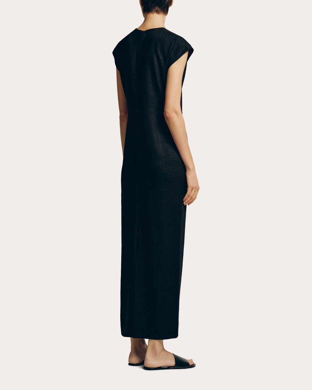 Linen-Blend Midi Dress