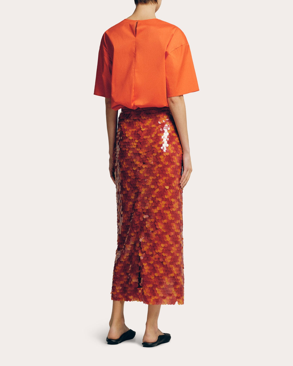 Paillette-Embellished Midi Skirt