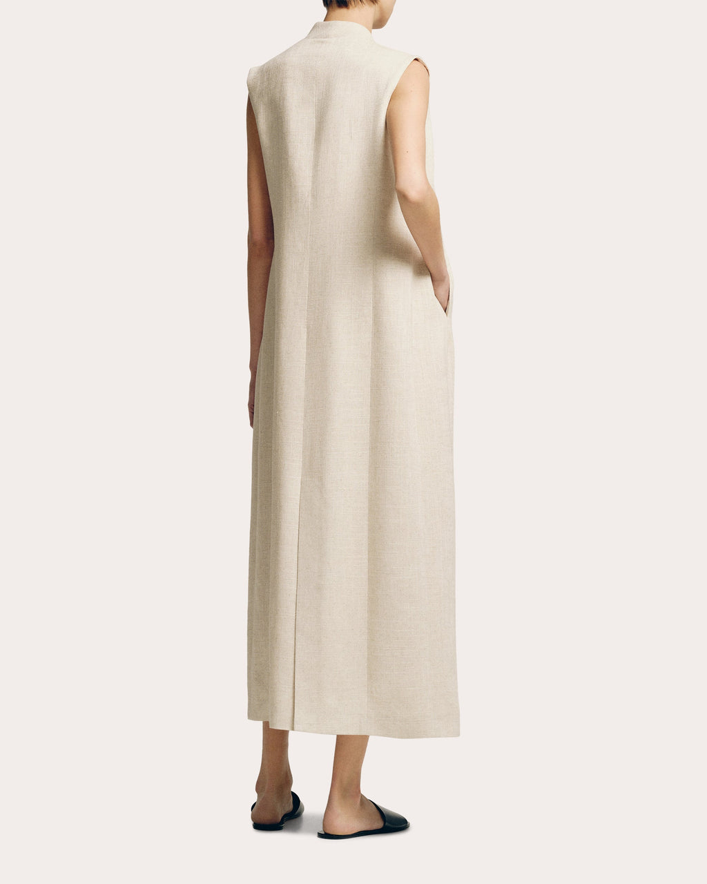 Long Linen-Blend Vest