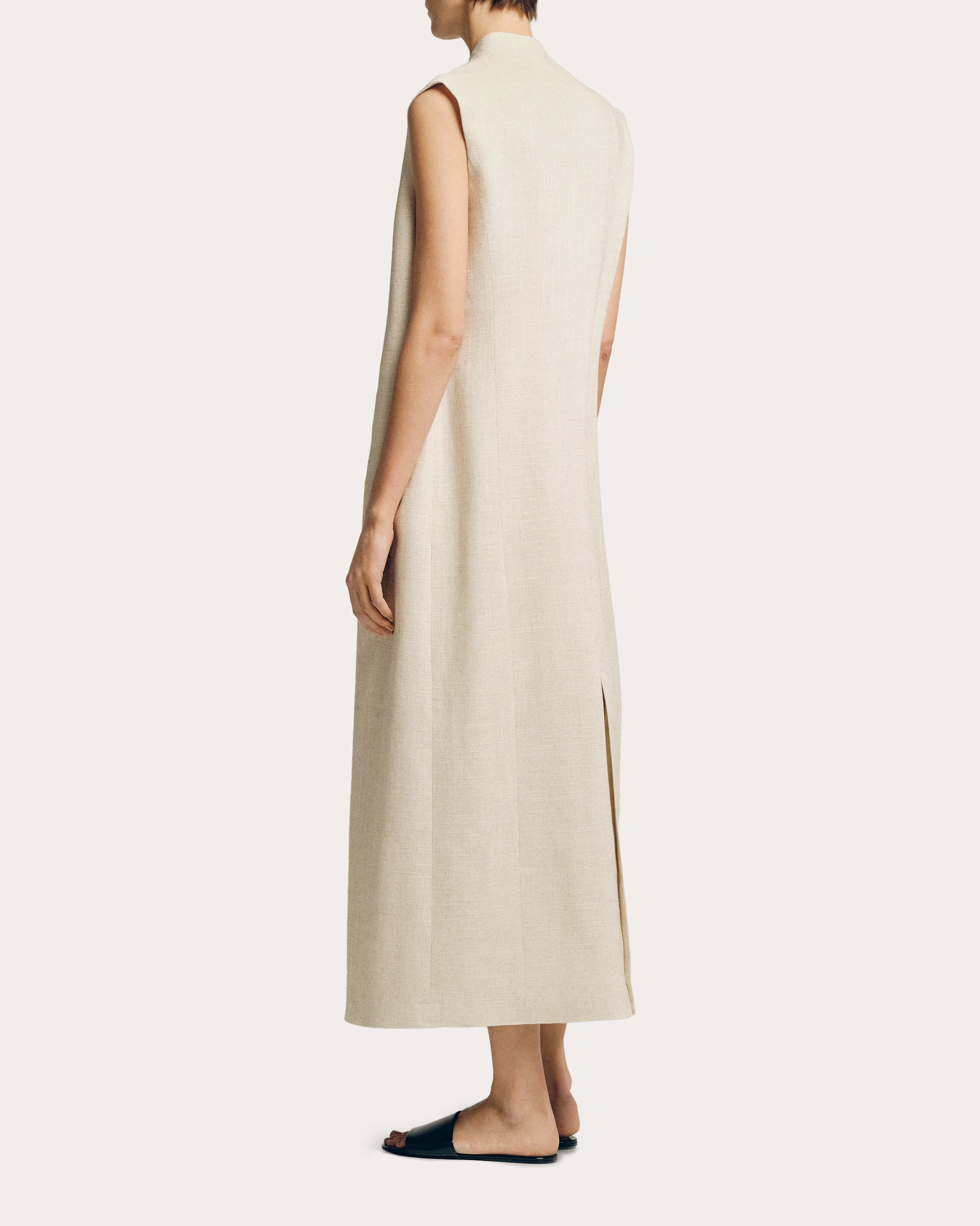 Long Linen-Blend Vest