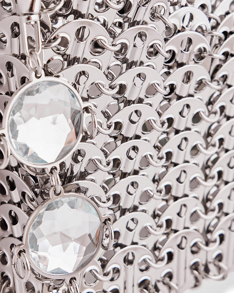 1969 Mini Crystal-Embellished Chainmail Shoulder Bag