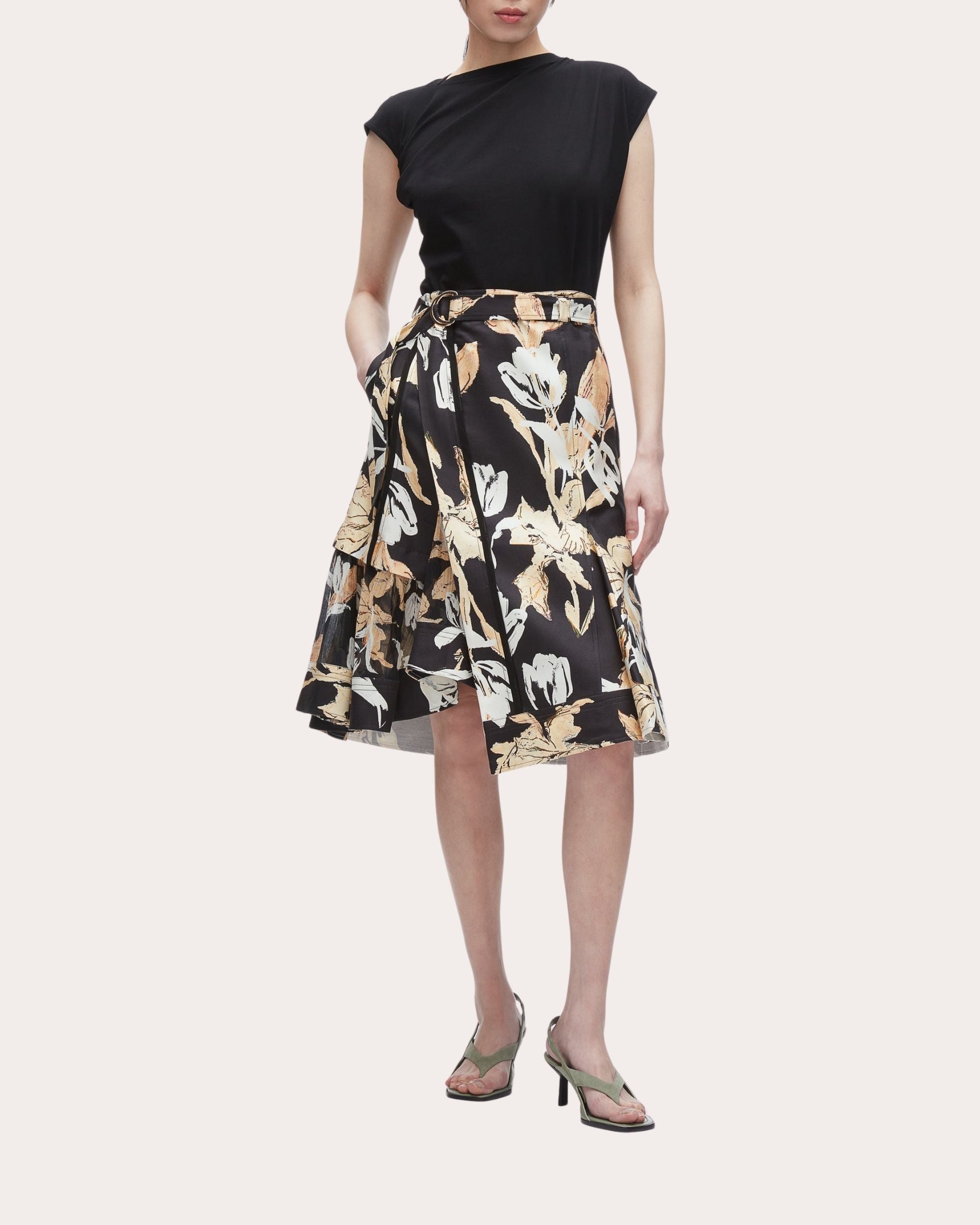 Joyful Tulips Layered A-Line Skirt