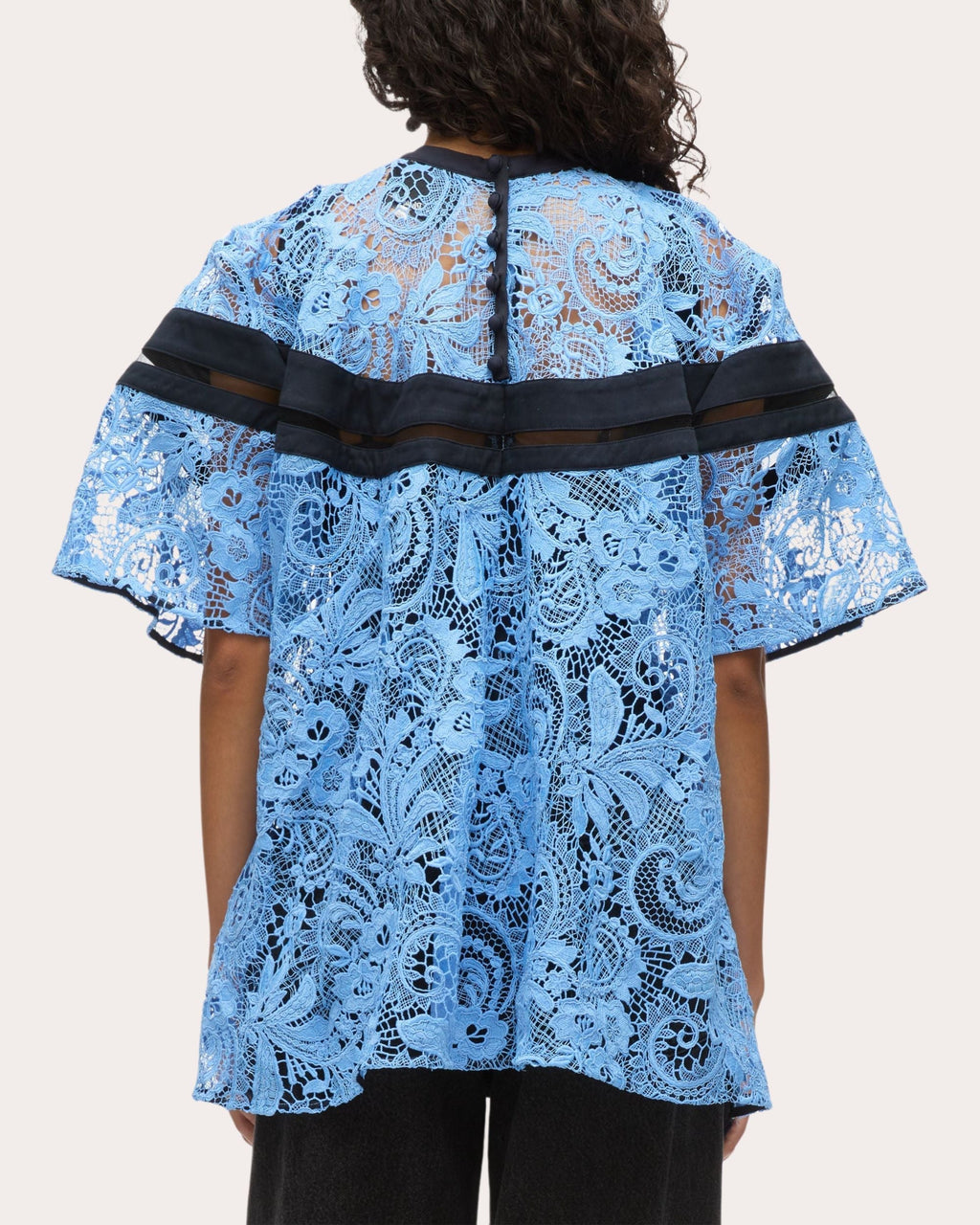 Asymmetric Paneled Lace Top