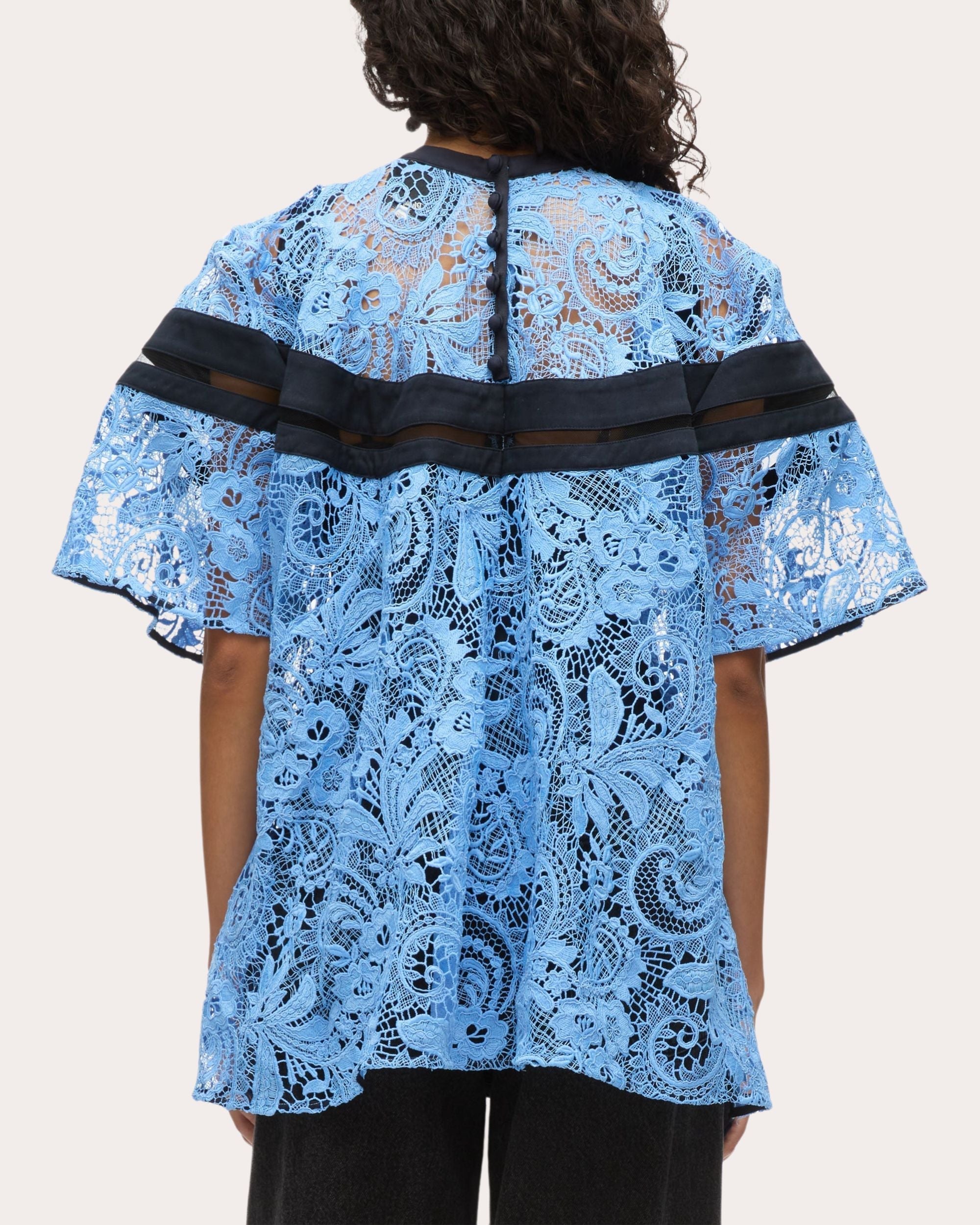 Asymmetric Paneled Lace Top