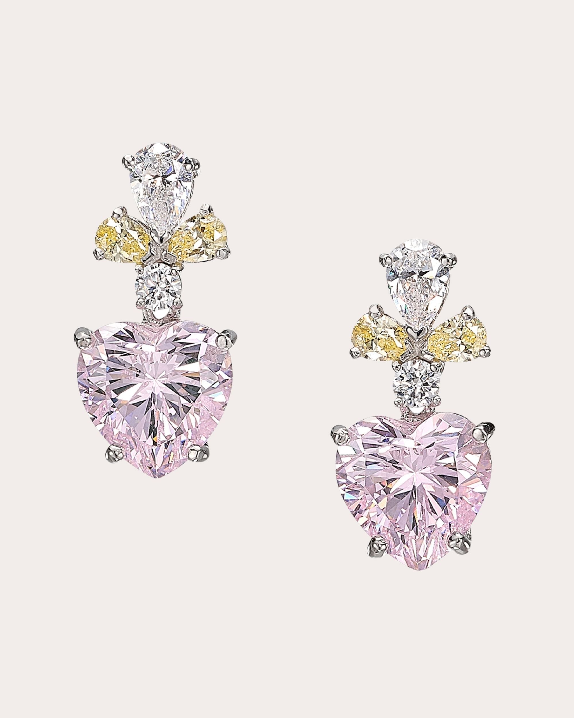 Candy Cupid 18K Gold and Rhodium Vermeil Lab-Grown Diamond Heart Earrings