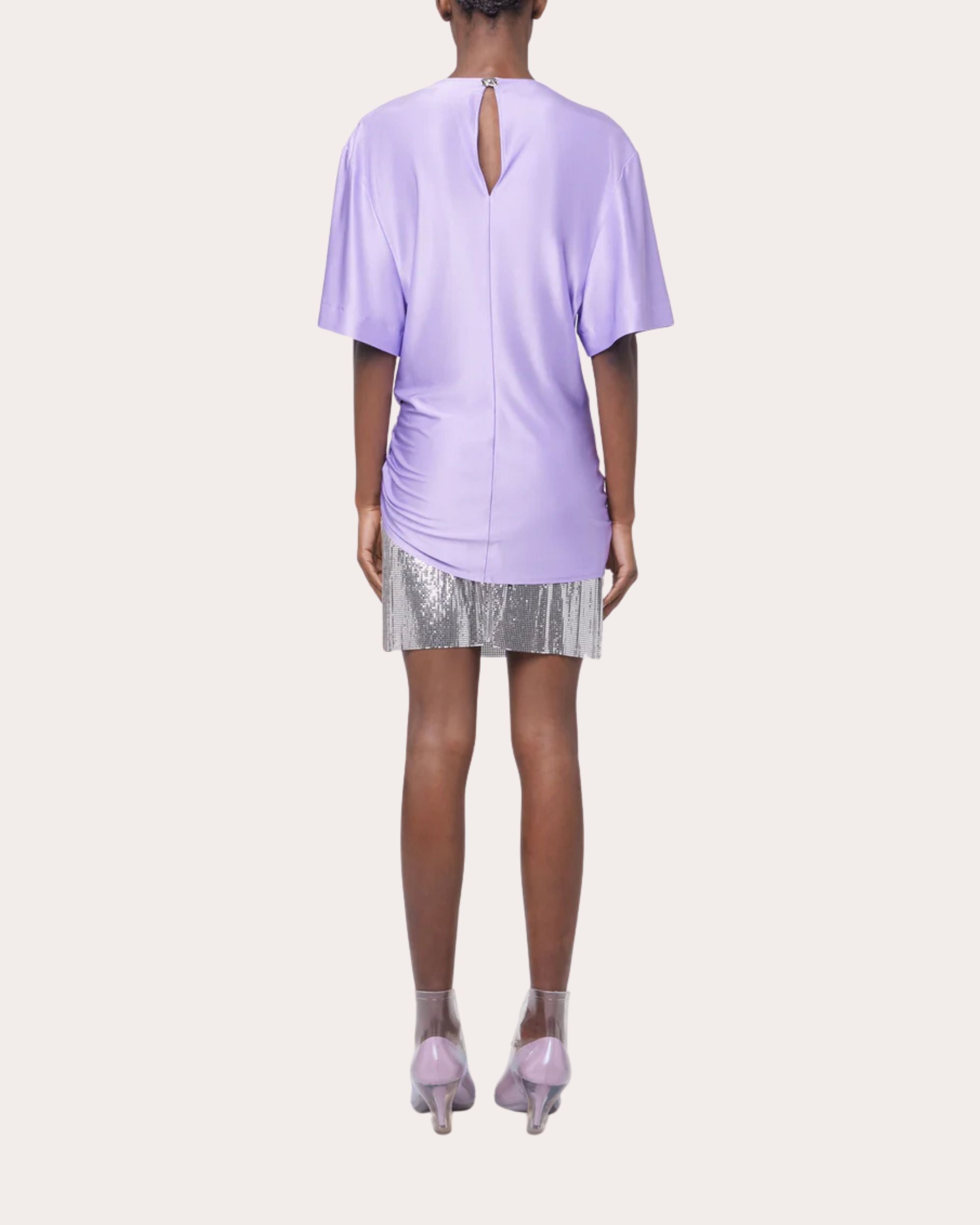Knotted Satin Stretch-Jersey T-Shirt