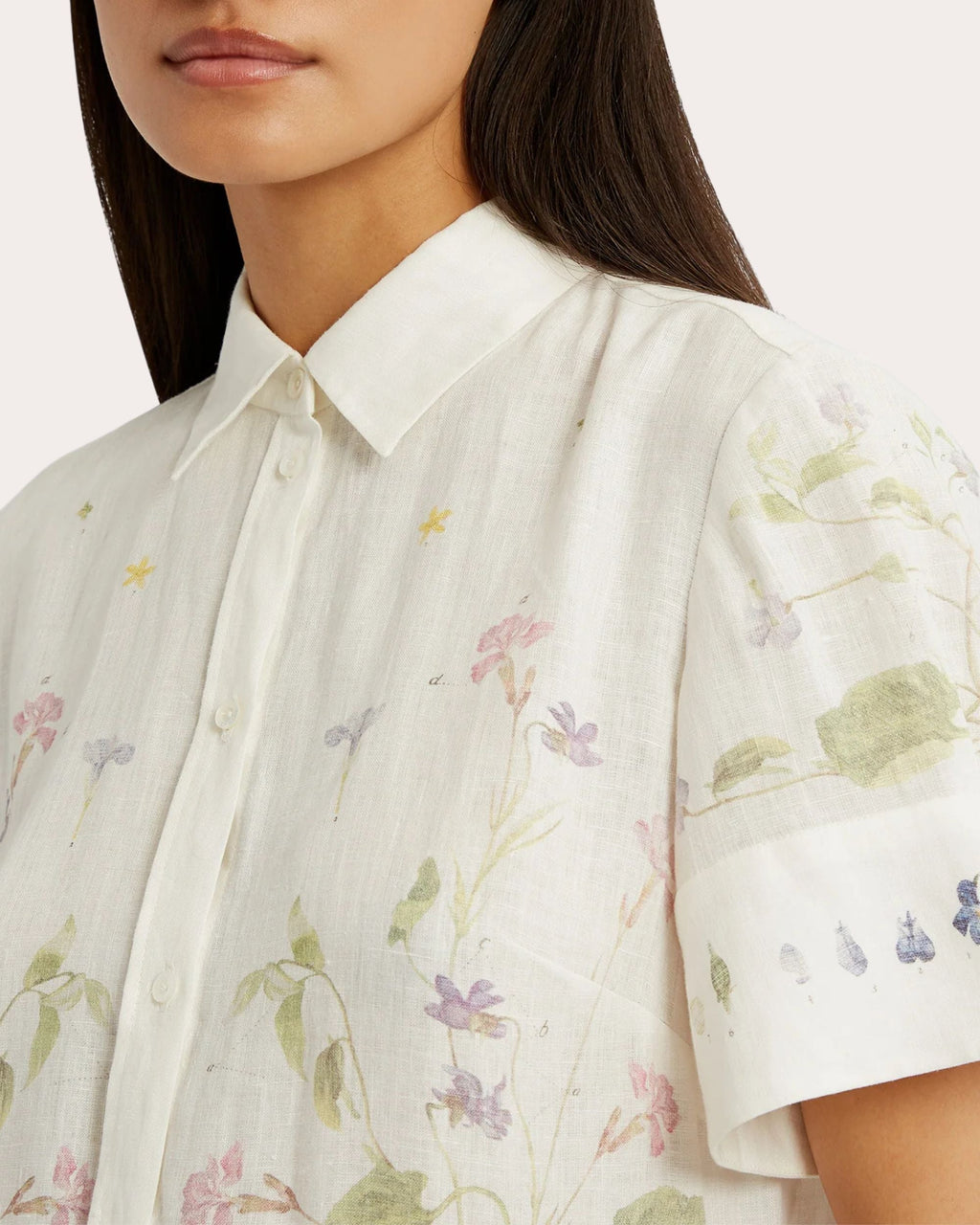 Floral Print Linen Mini Dress