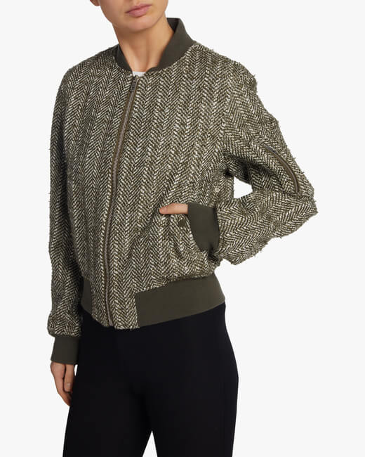 Manston Herringbone Bomber Jacket