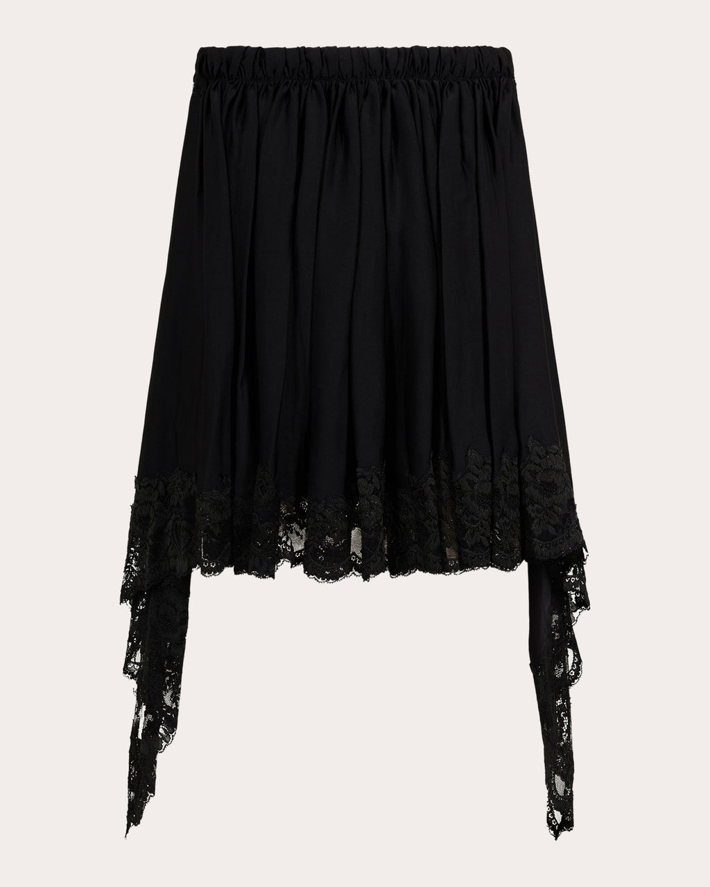 Pleated Embroidered Lace Draped Skirt