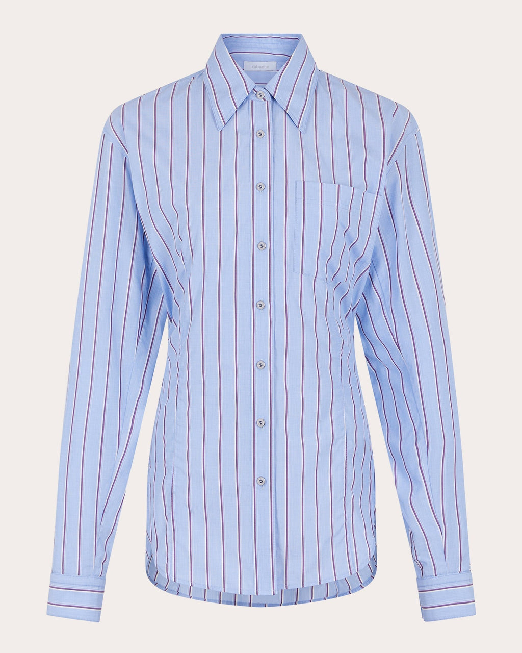 Striped Tie-Back Cotton Shirt