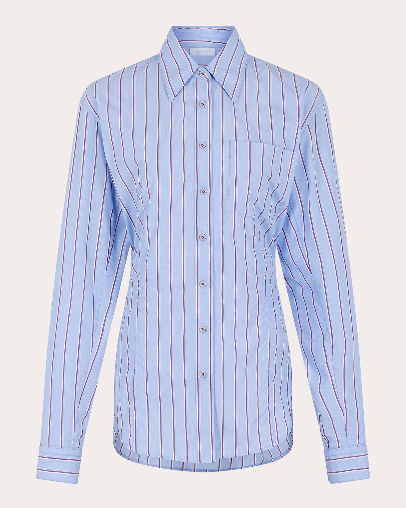 Striped Tie-Back Cotton Shirt