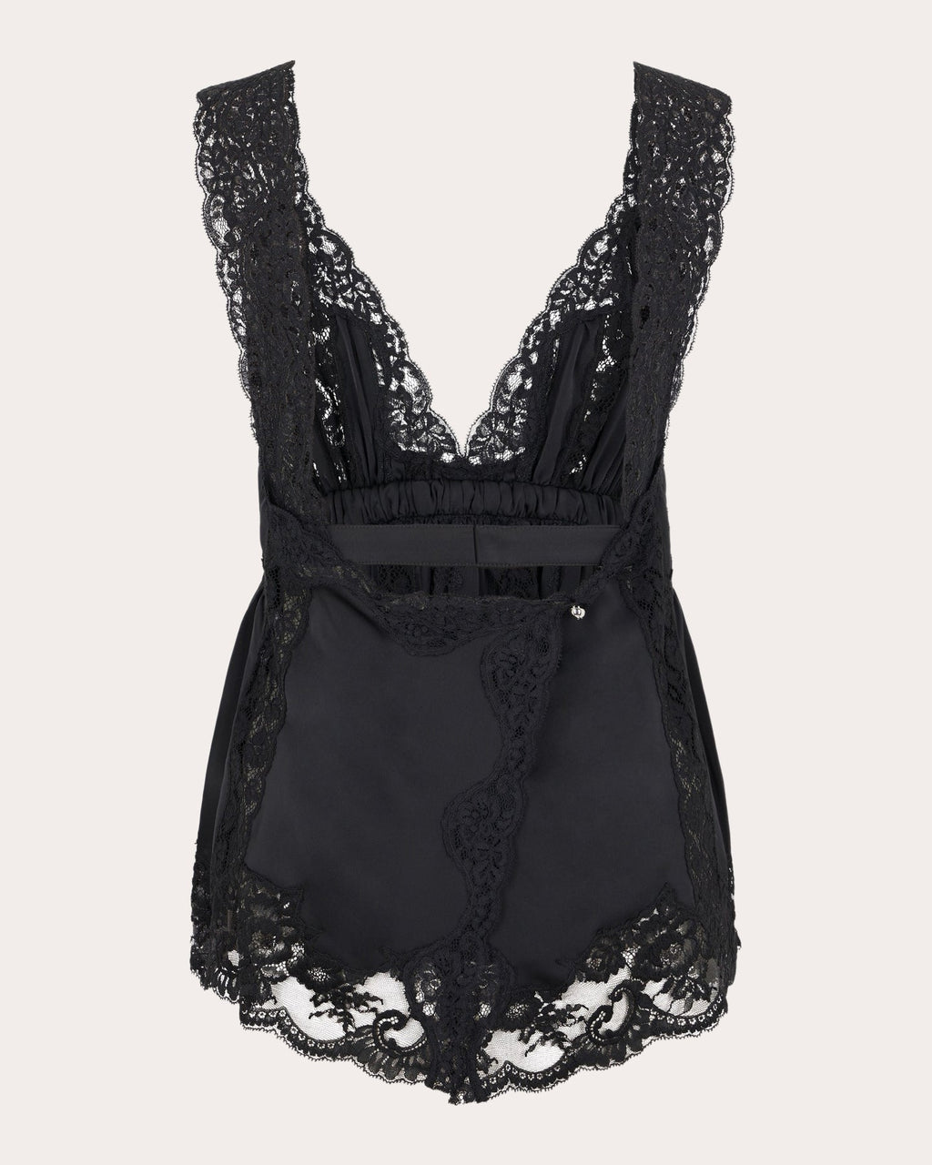 Pleated Lace Empire-Waist Tank Top