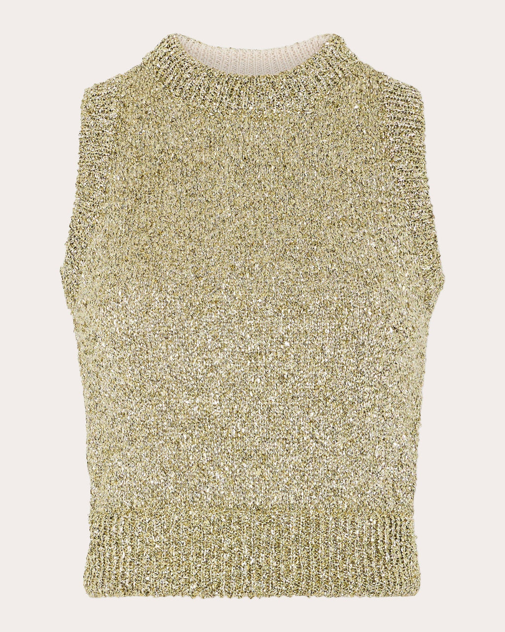 Cropped Metallic Knit Top
