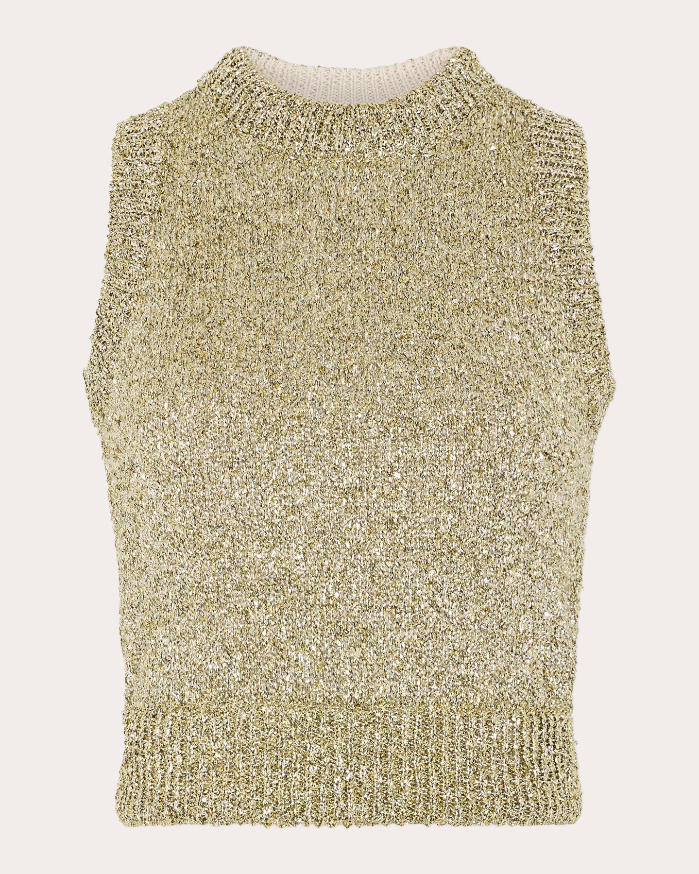 Cropped Metallic Knit Top