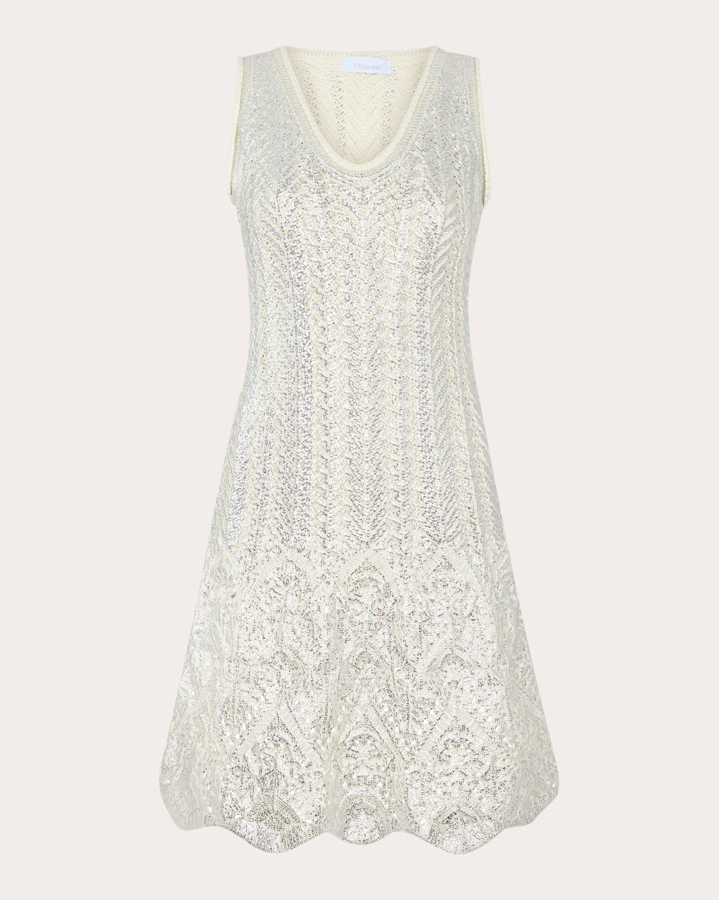 Metallic Crochet Knit Mini Dress