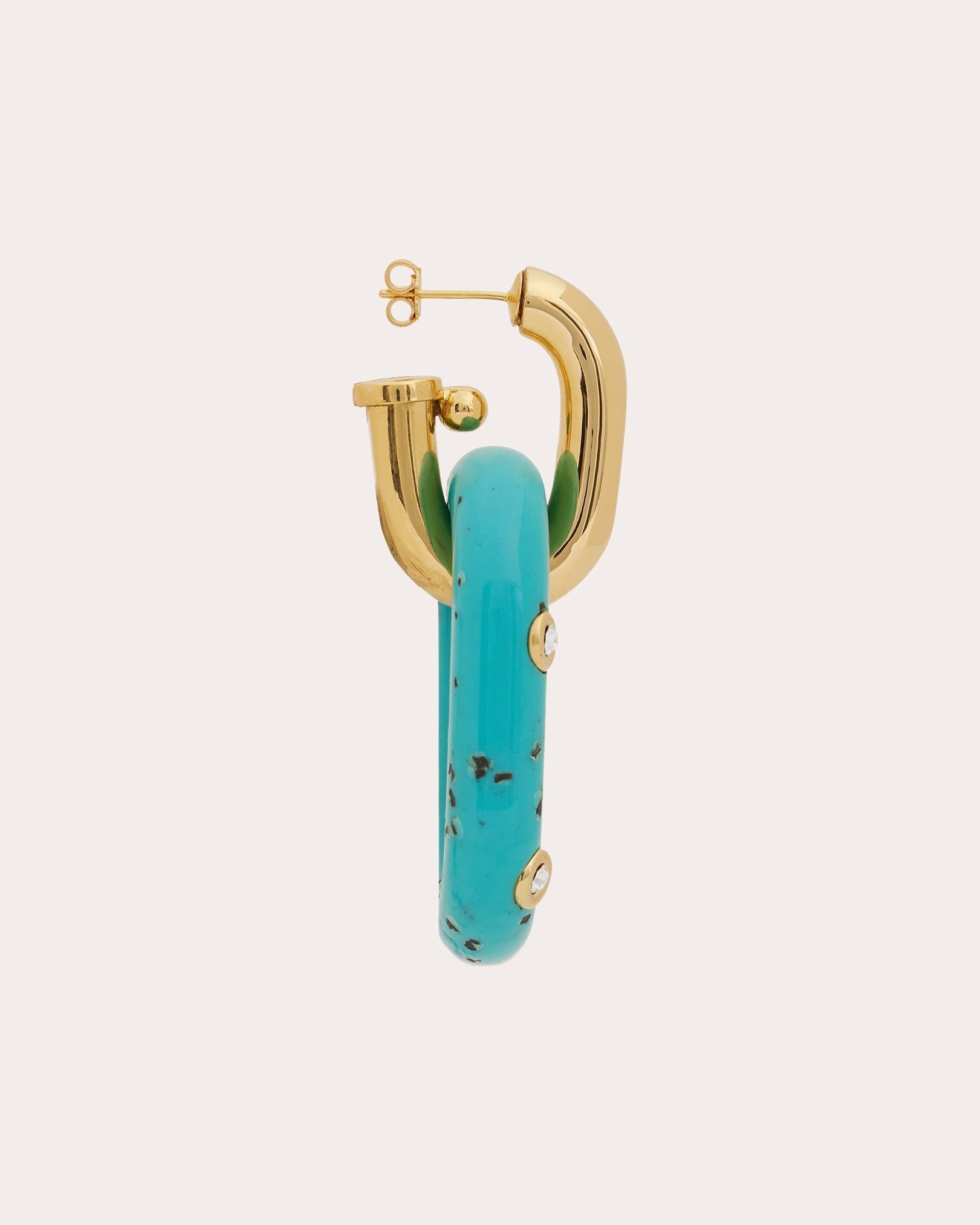 XL Link Palm Spring Crystal Embellished Resin Gold Tone Earrings