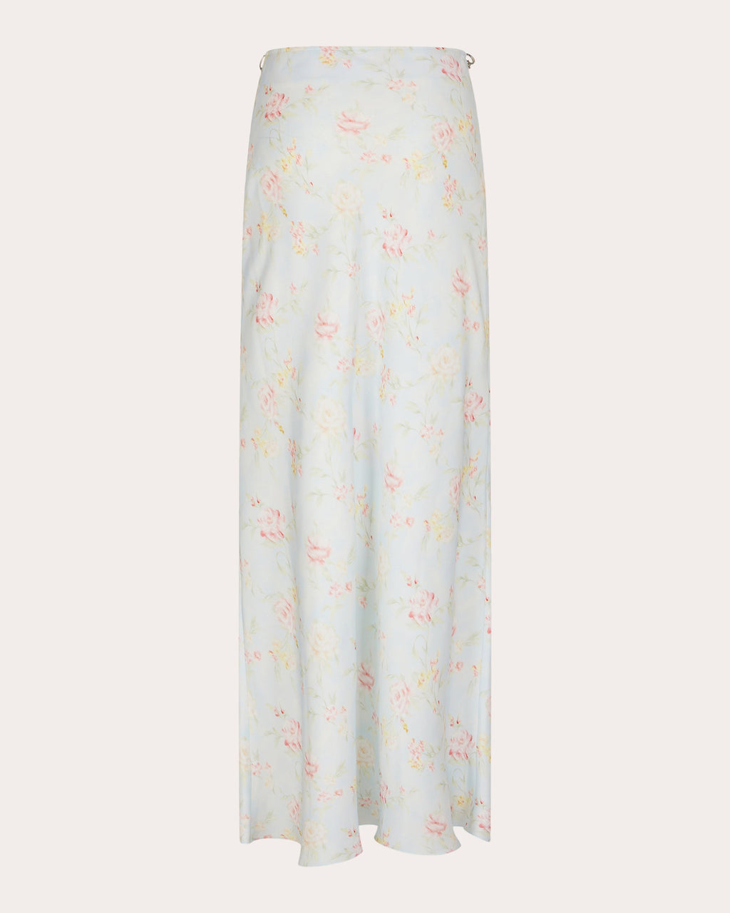 Chain-Embellished Floral-Print Satin Maxi Skirt