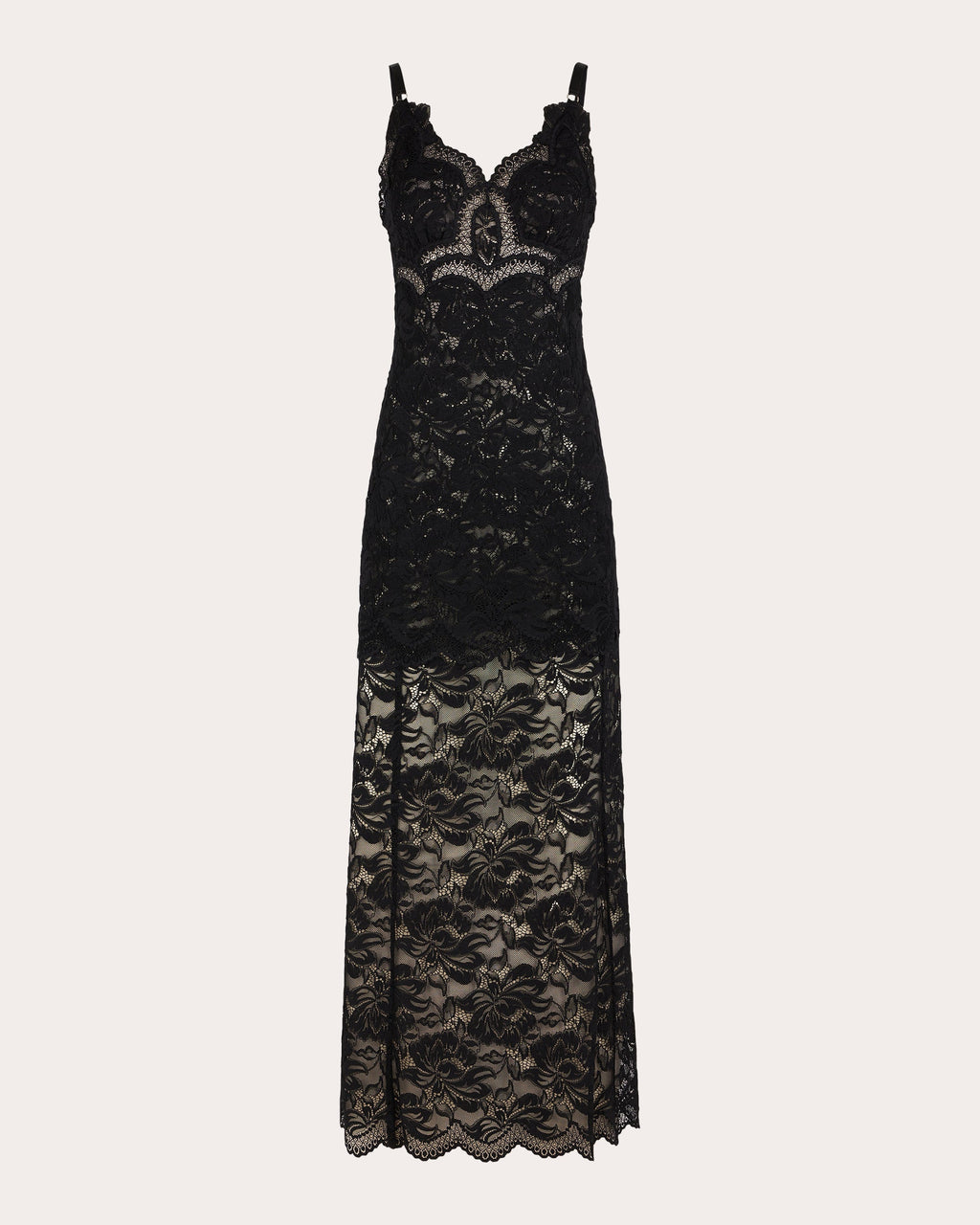 Embroidered Floral Lace Maxi Dress