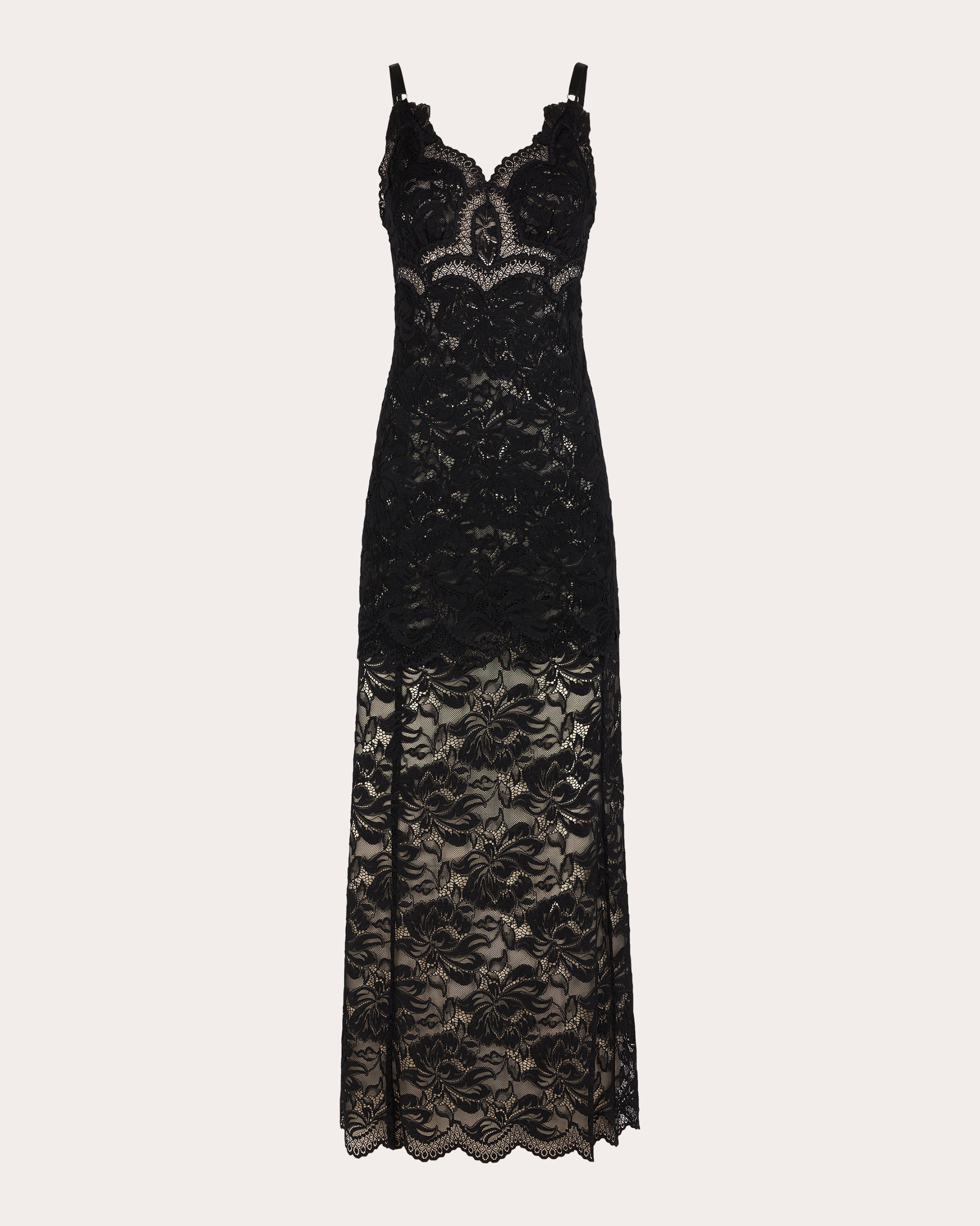Embroidered Floral Lace Maxi Dress