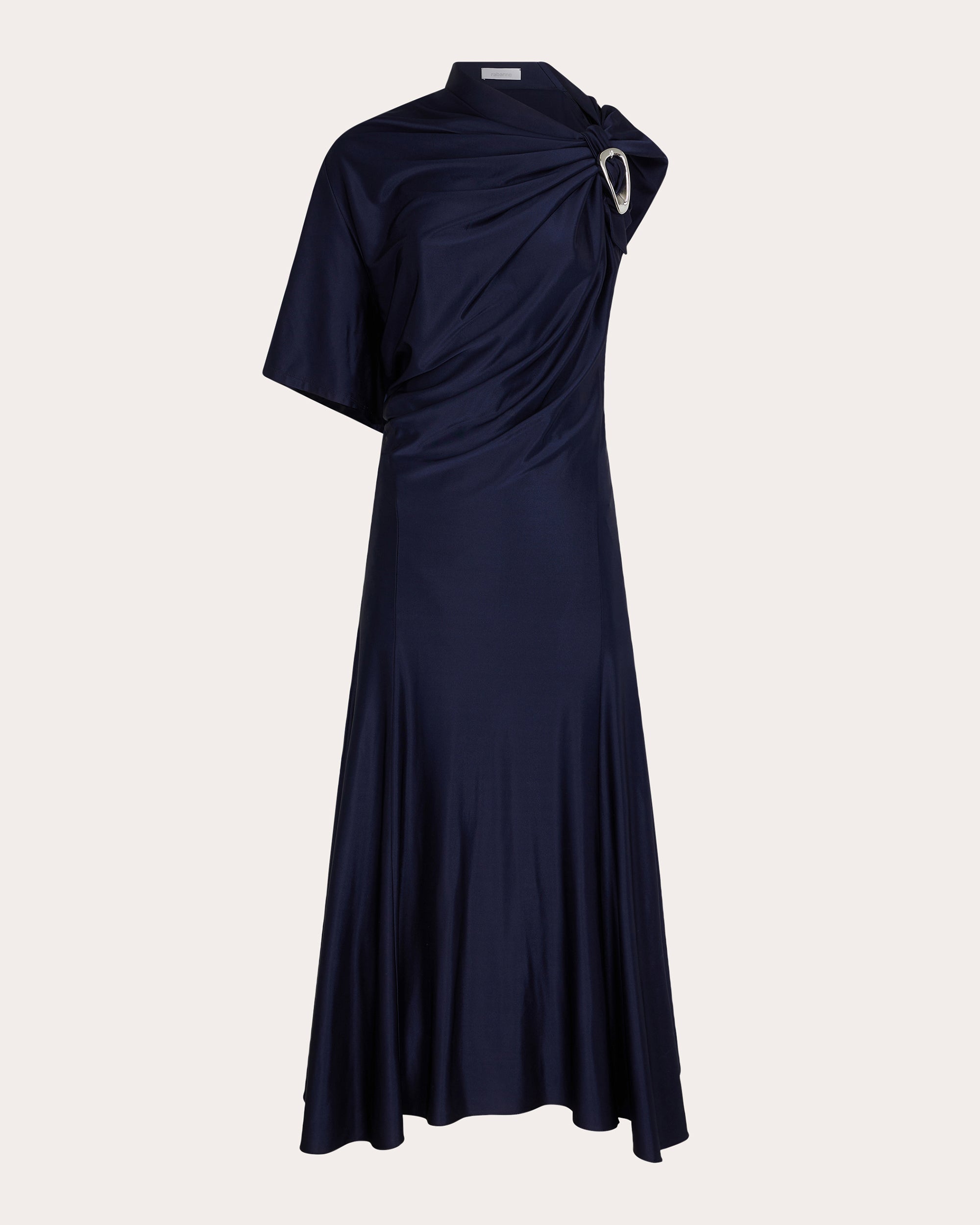 Draped Satin Midi Dress