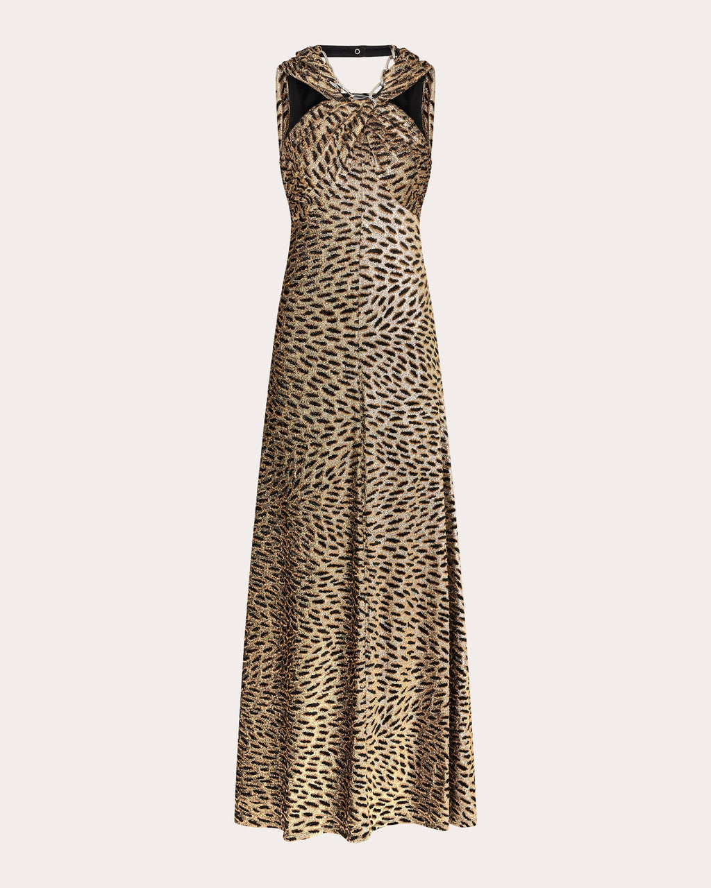 Embellished Leopard-Print Fil Coupé Lamé Maxi Dress