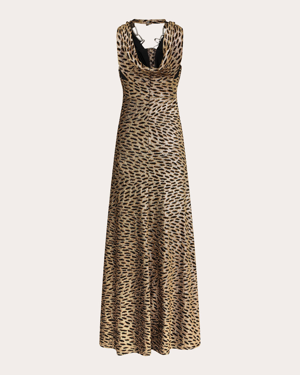 Embellished Leopard-Print Fil Coupé Lamé Maxi Dress