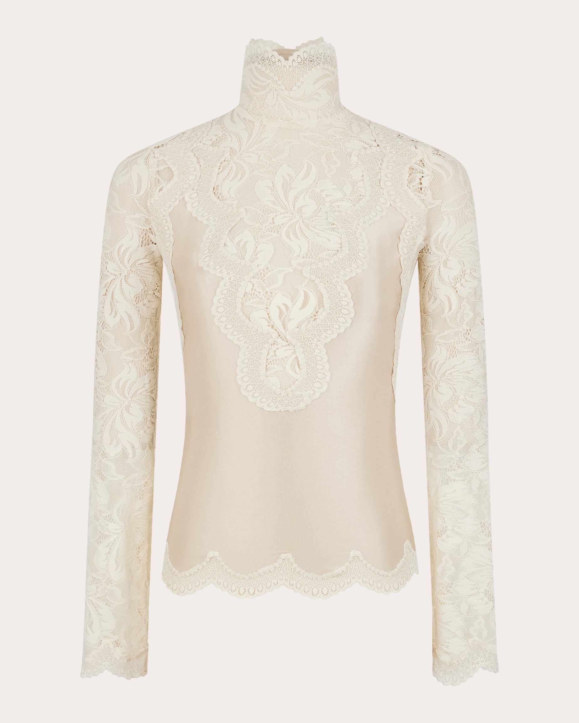 Embroidered Lace and Satin Top