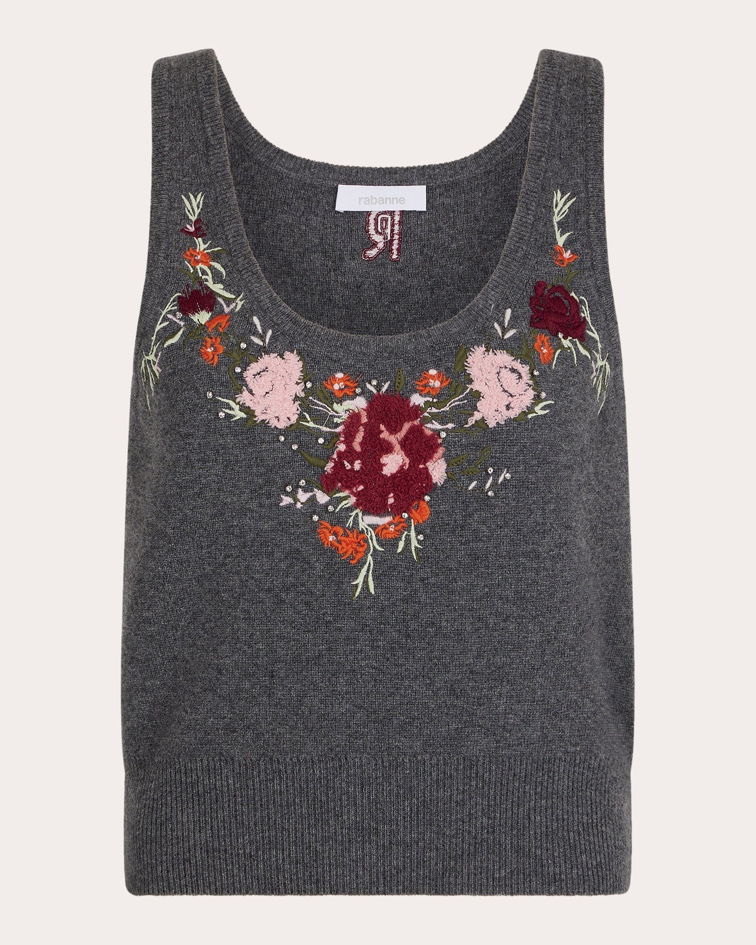 Embroidered Crystal-Embellished Wool-Cashmere Top