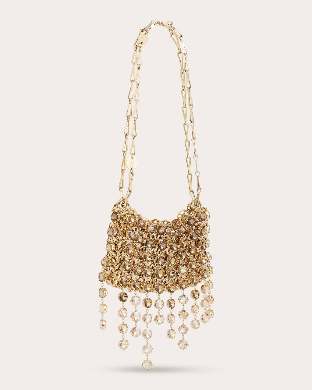 1969 Nano Fringed Crystal Embellished Chainmail Shoulder Bag