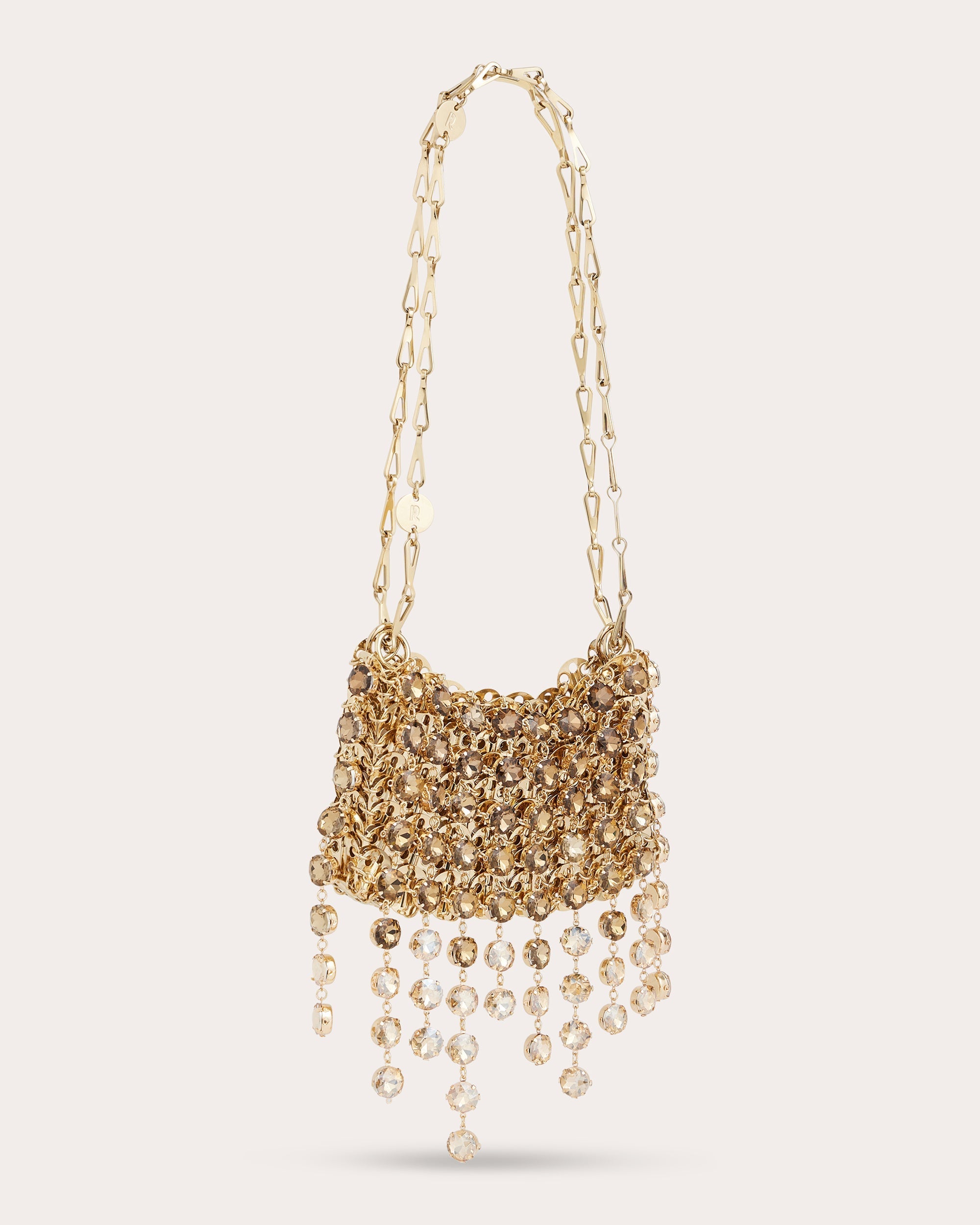 1969 Nano Fringed Crystal Embellished Chainmail Shoulder Bag