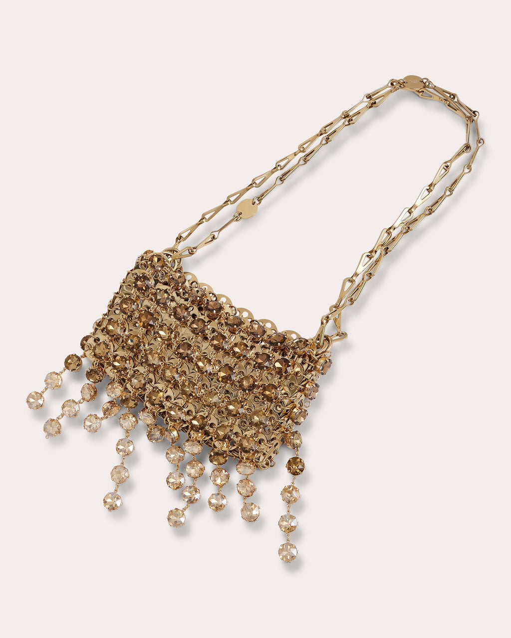 1969 Nano Fringed Crystal Embellished Chainmail Shoulder Bag