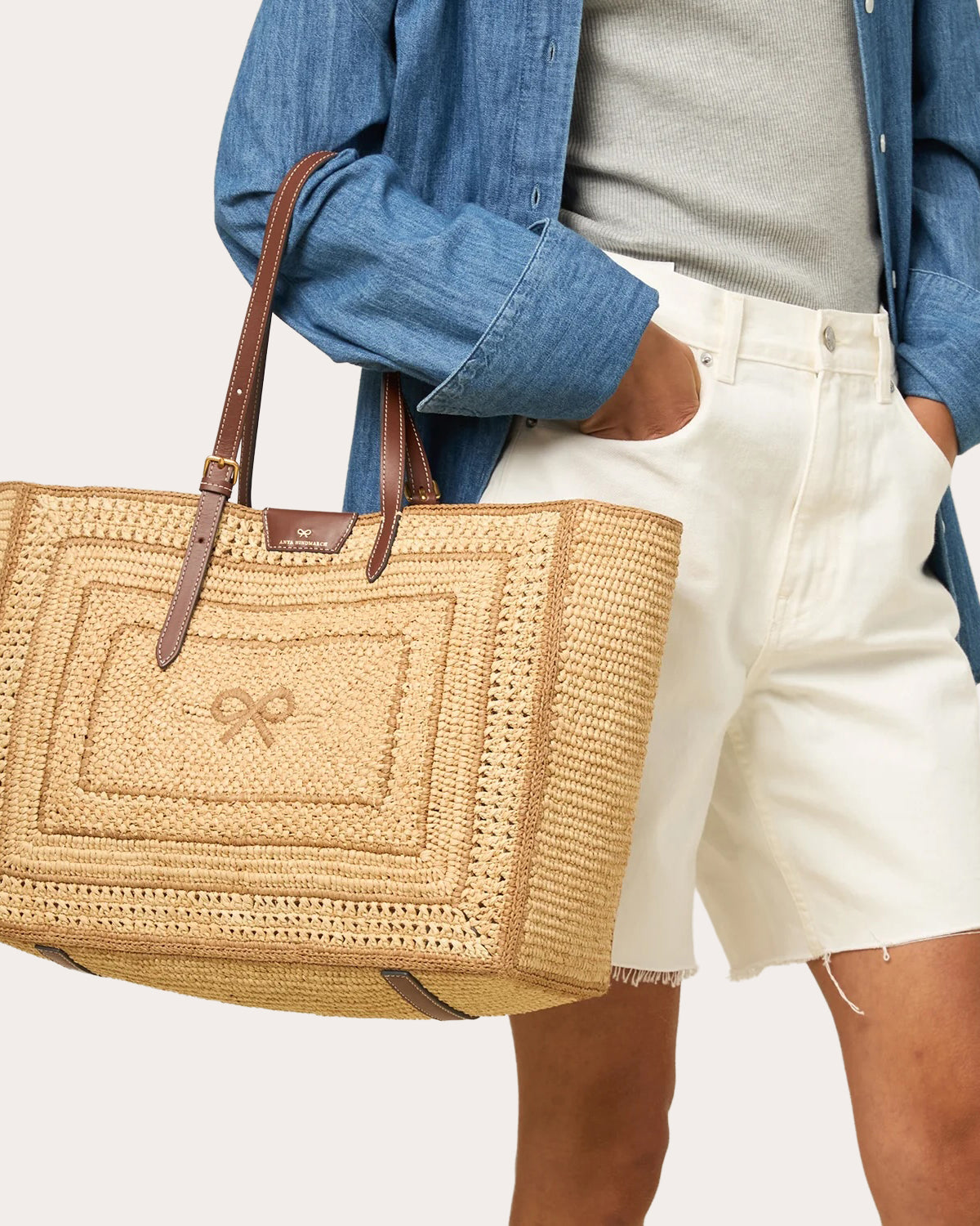 Raffia Bow Tote