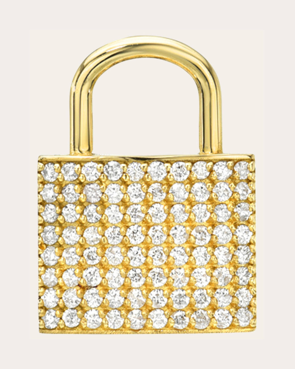 14K Gold Diamond Lock Pendant