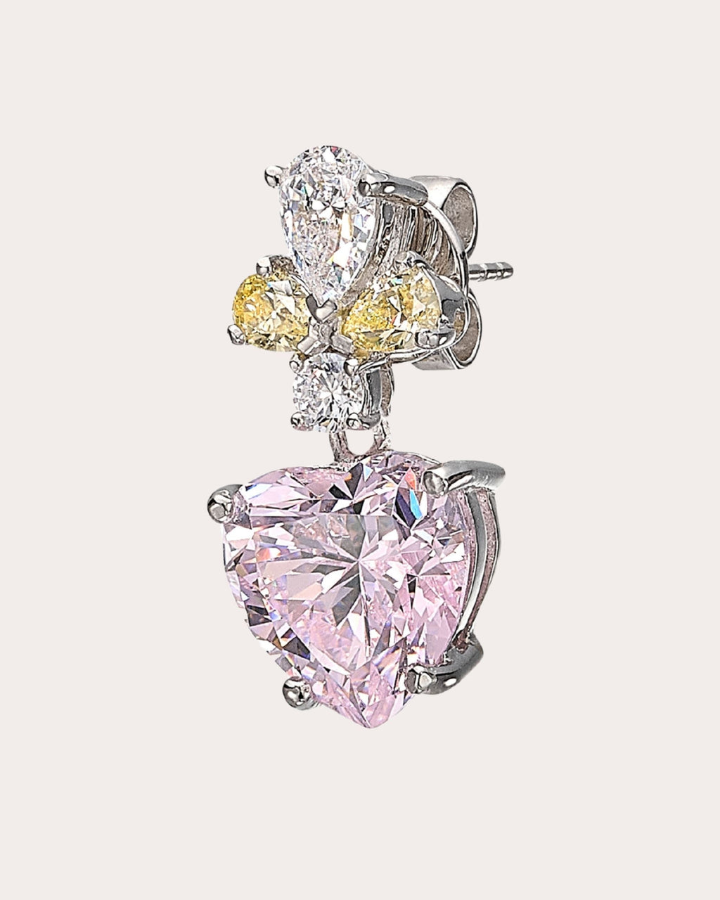 Candy Cupid 18K Gold and Rhodium Vermeil Lab-Grown Diamond Heart Earrings