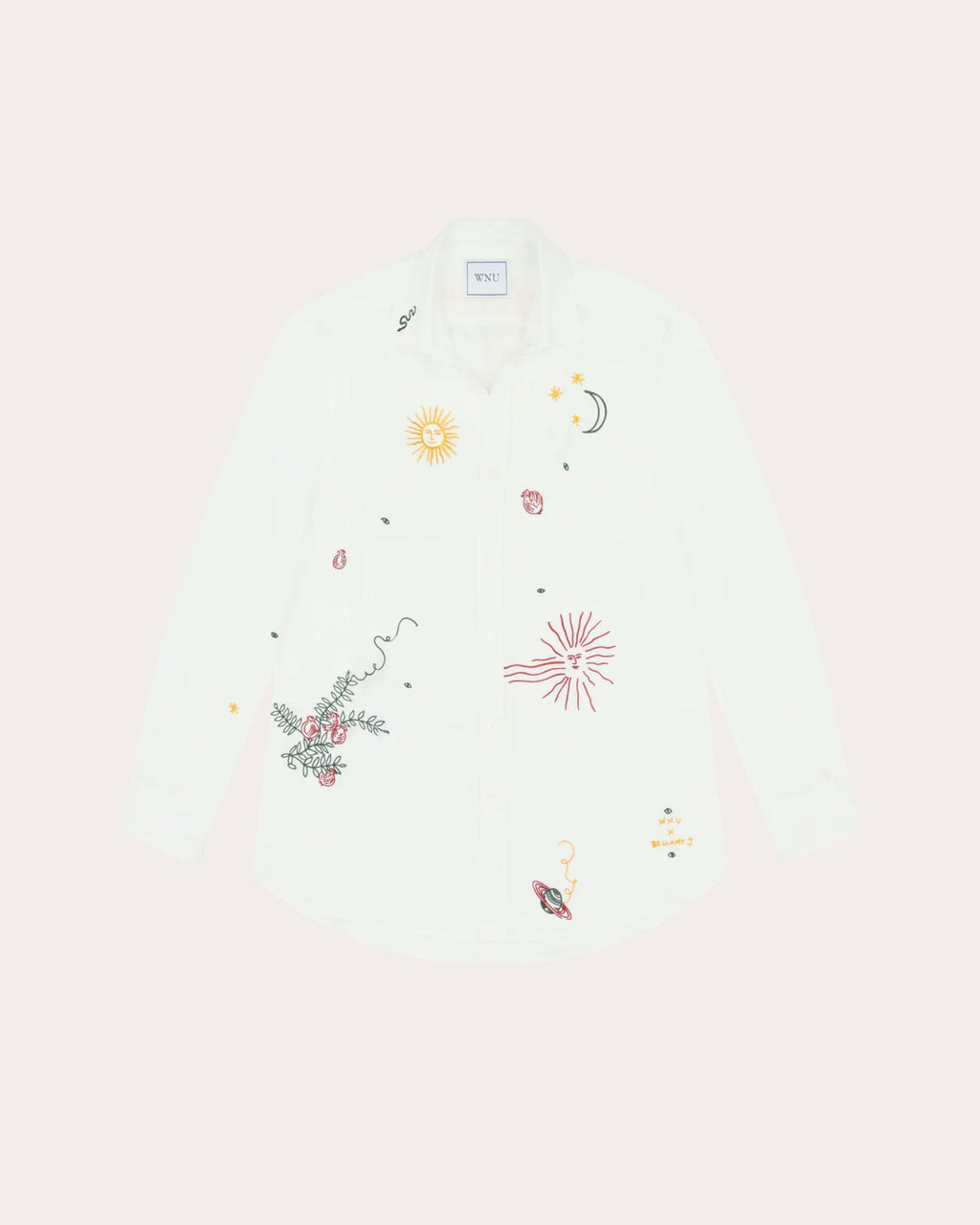 The Boyfriend Embroidered Linen Button-Up Shirt