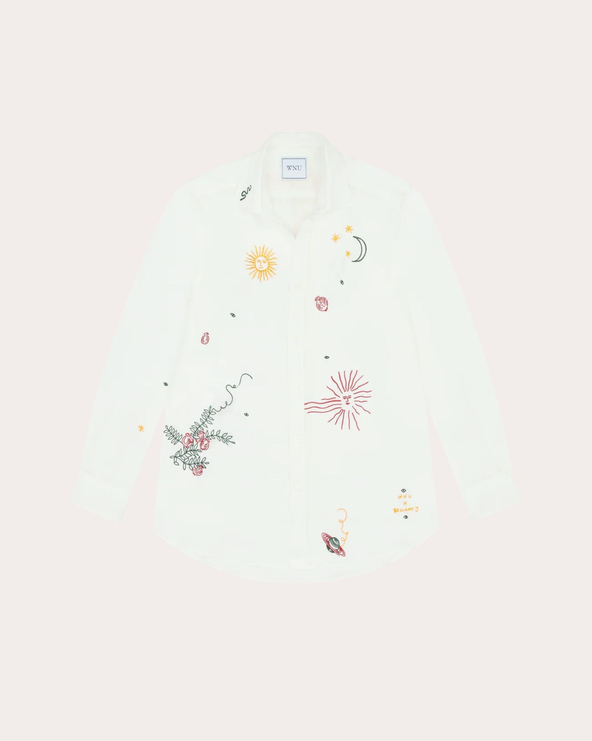 The Boyfriend Embroidered Linen Button-Up Shirt