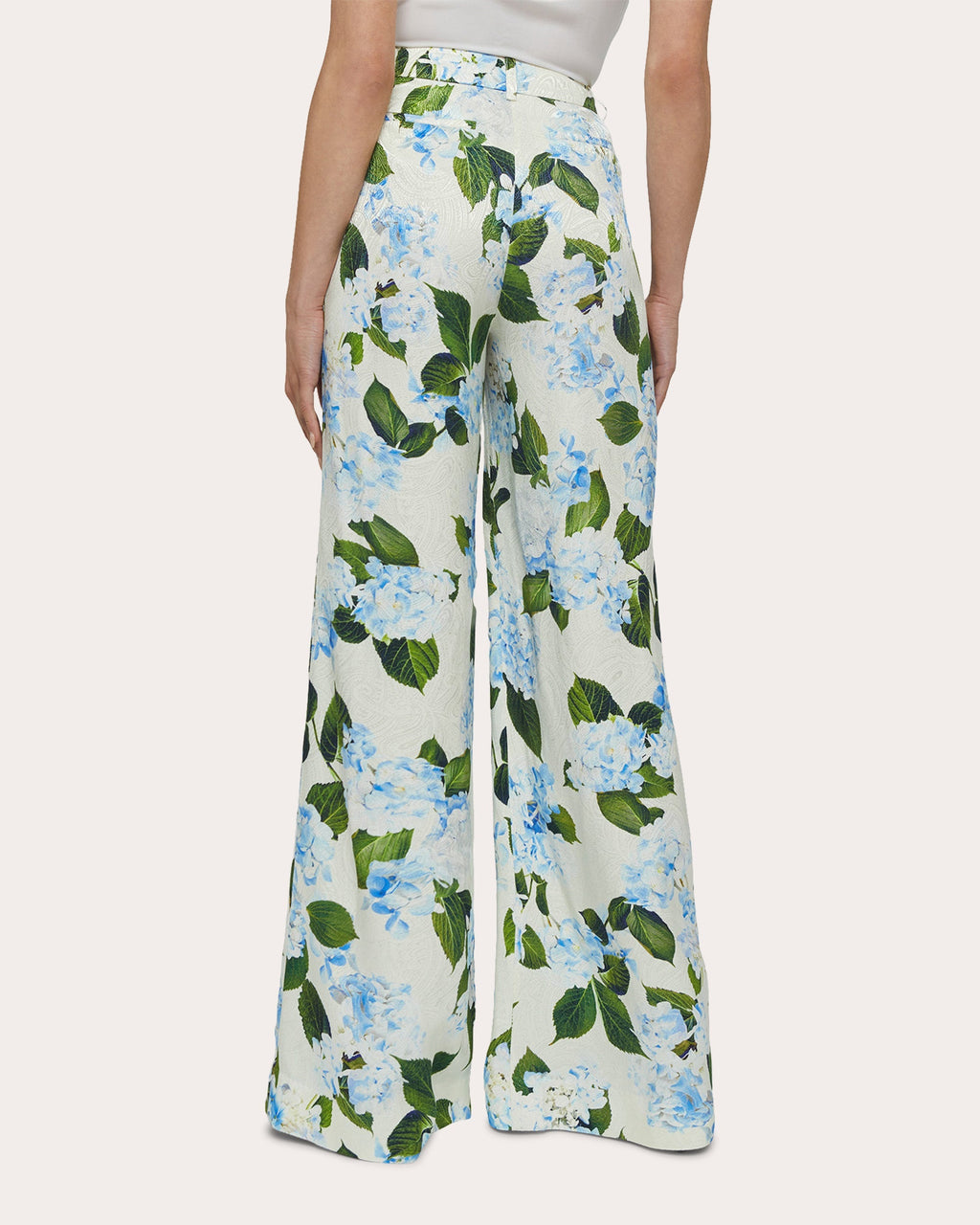 Pilar Satin-Jacquard Wide-Leg Pants