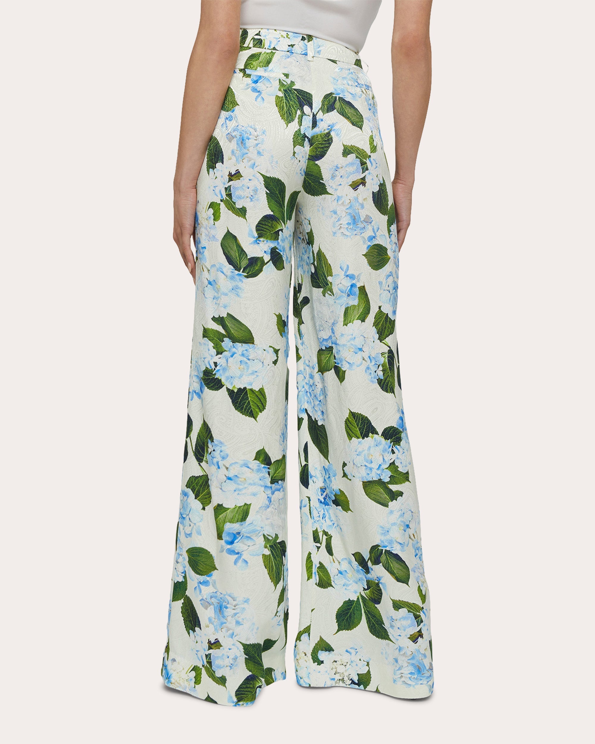 Pilar Satin-Jacquard Wide-Leg Pants